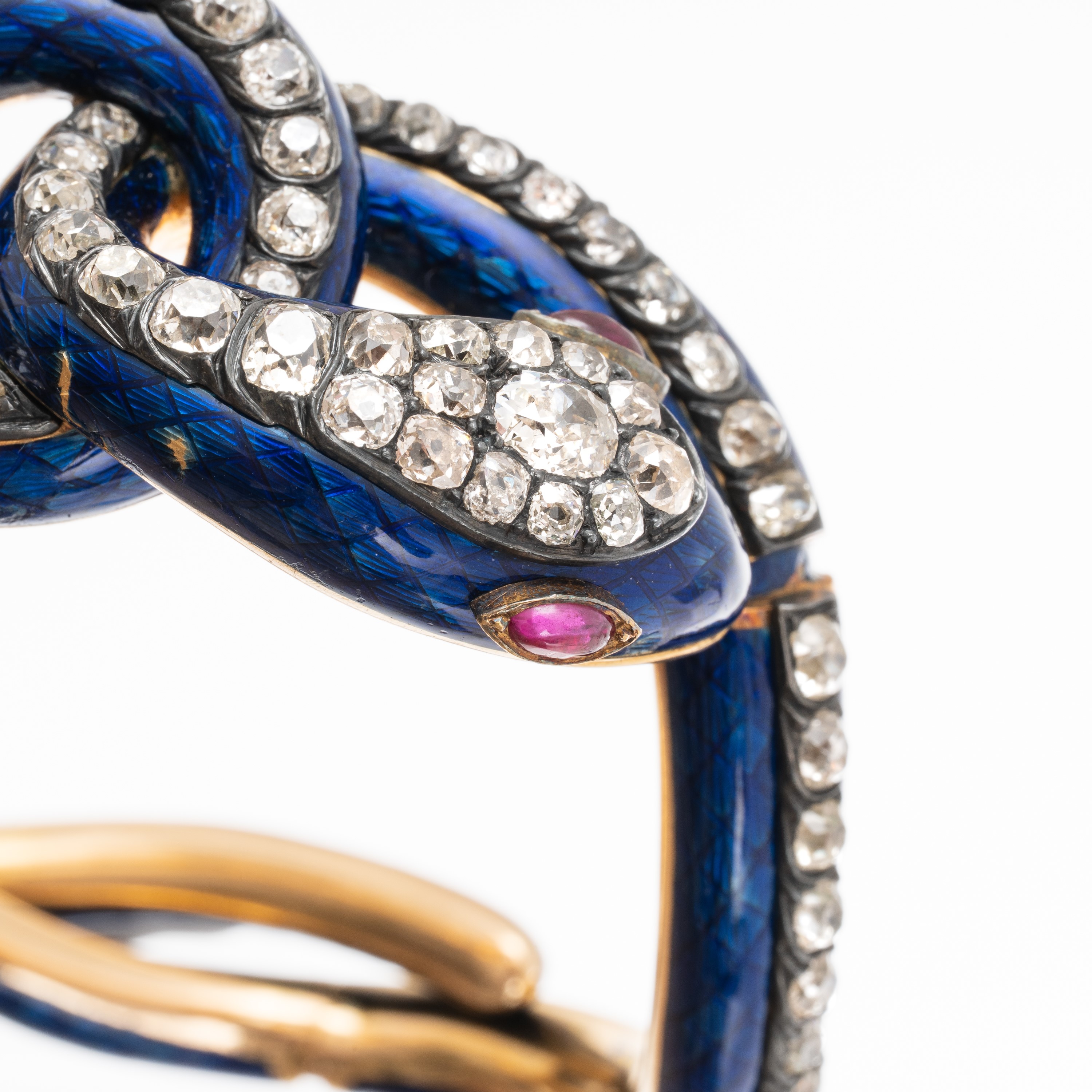 BRACCIALE SERPENTI IN ORO GIALLO 18KT CON SMALTI E DIAMANTI