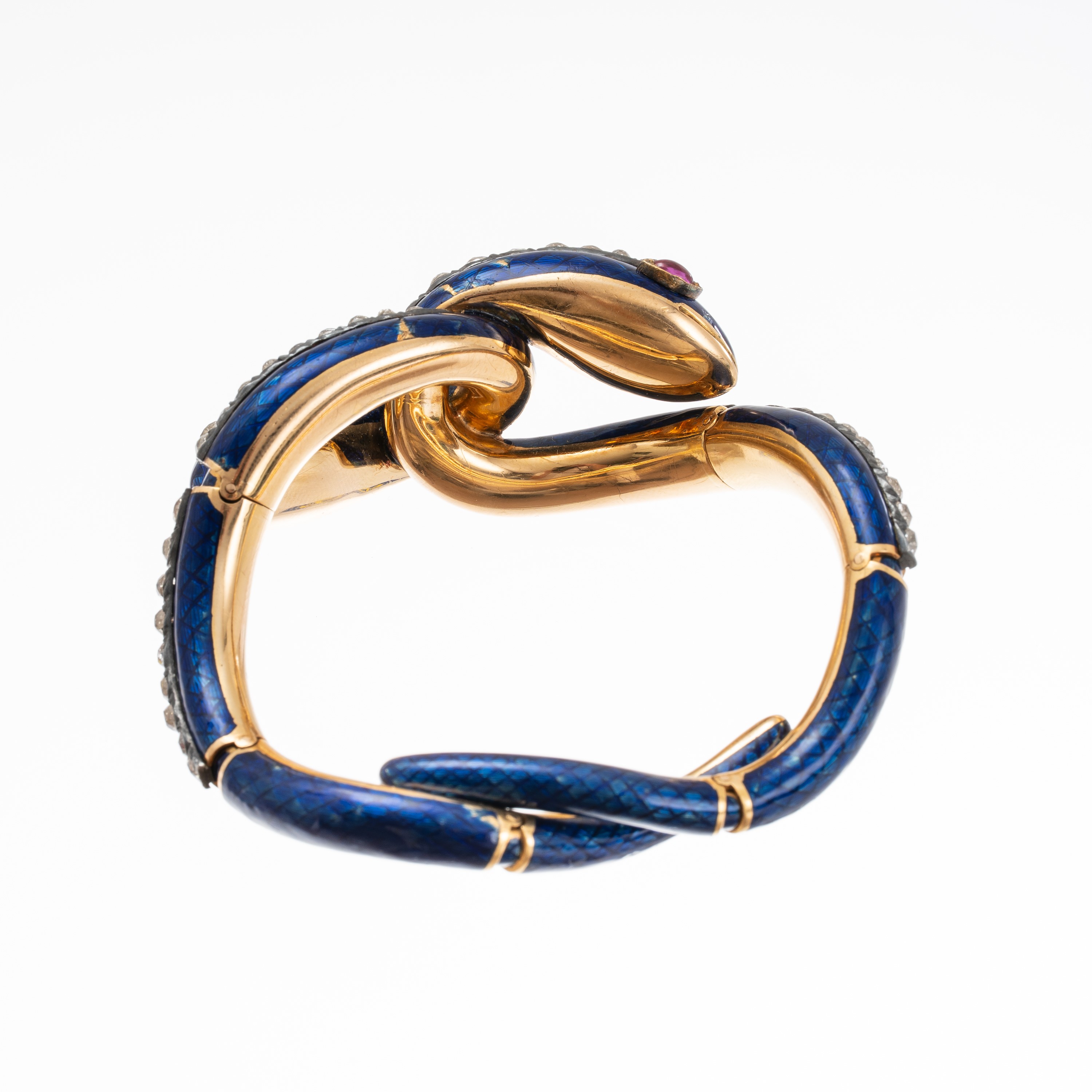 BRACCIALE SERPENTI IN ORO GIALLO 18KT CON SMALTI E DIAMANTI