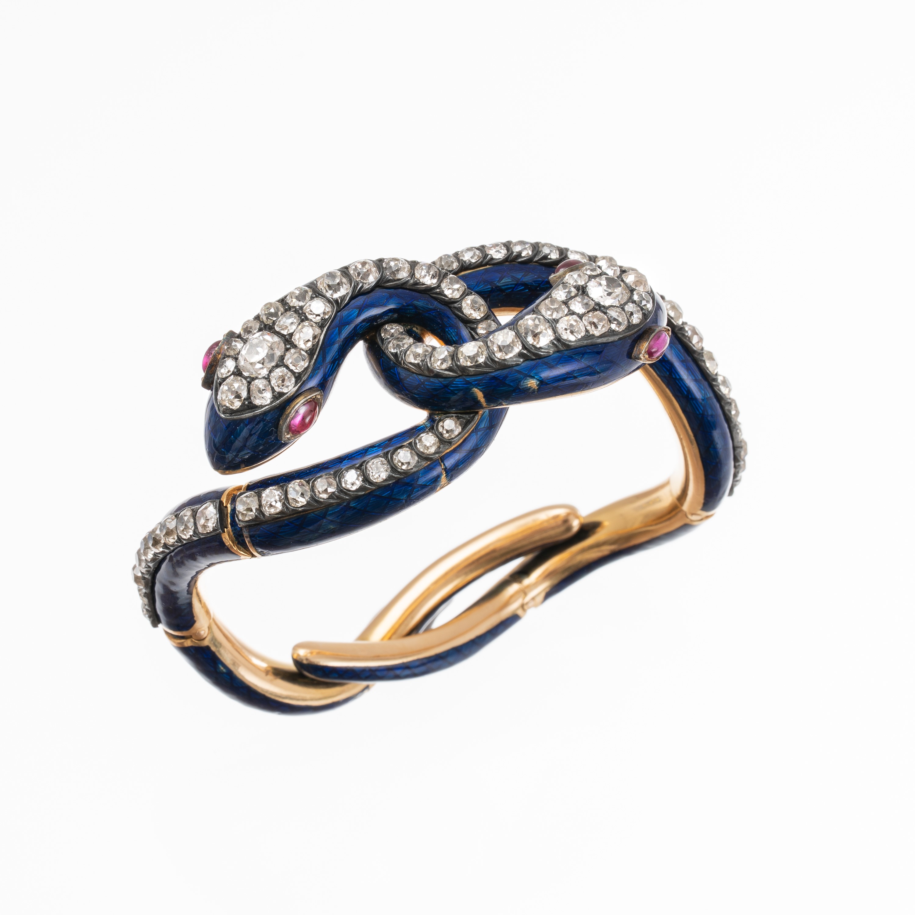 BRACCIALE SERPENTI IN ORO GIALLO 18KT CON SMALTI E DIAMANTI