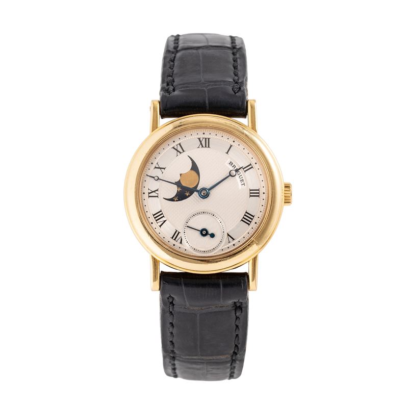 BREGUET - CLASSIQUE LADY MOONPHASEOROLOGIO SOLOTERMPO A CARICA MANUALE IN ORO GIALLO 18KT CON PIC...