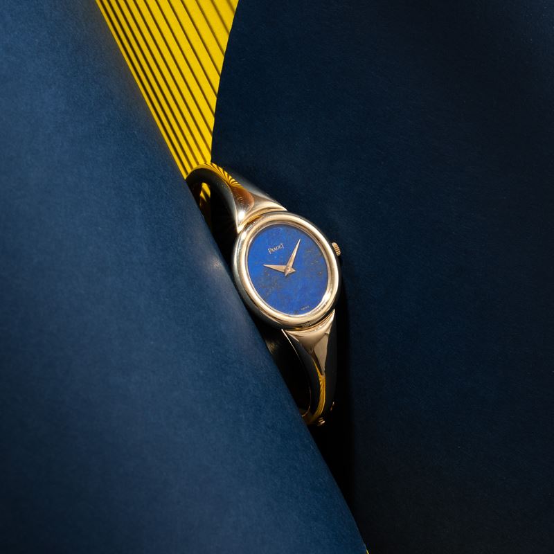 PIAGET - OROLOGIO SOLO TEMPO A CARICA MANAULE IN ORO GIALLO 18KT CON QUADRANTE IN LAPISLAZZULI E ...