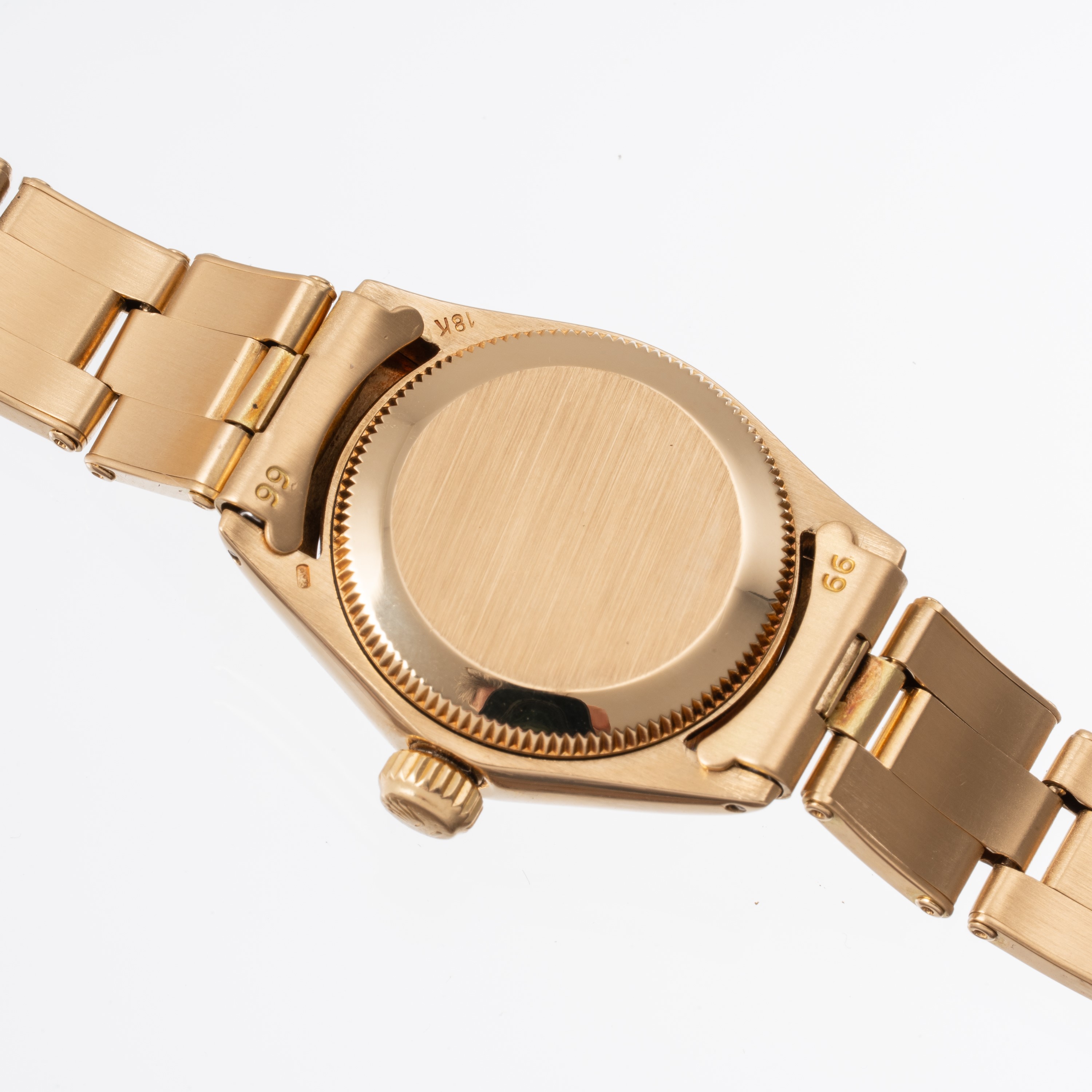 ROLEX - OYSTER PERPETUAL LADY OROLOGIO SOLO TEMPO A CARICA AUTOMATICA IN ORO GIALLO 18KT CON QUAD...