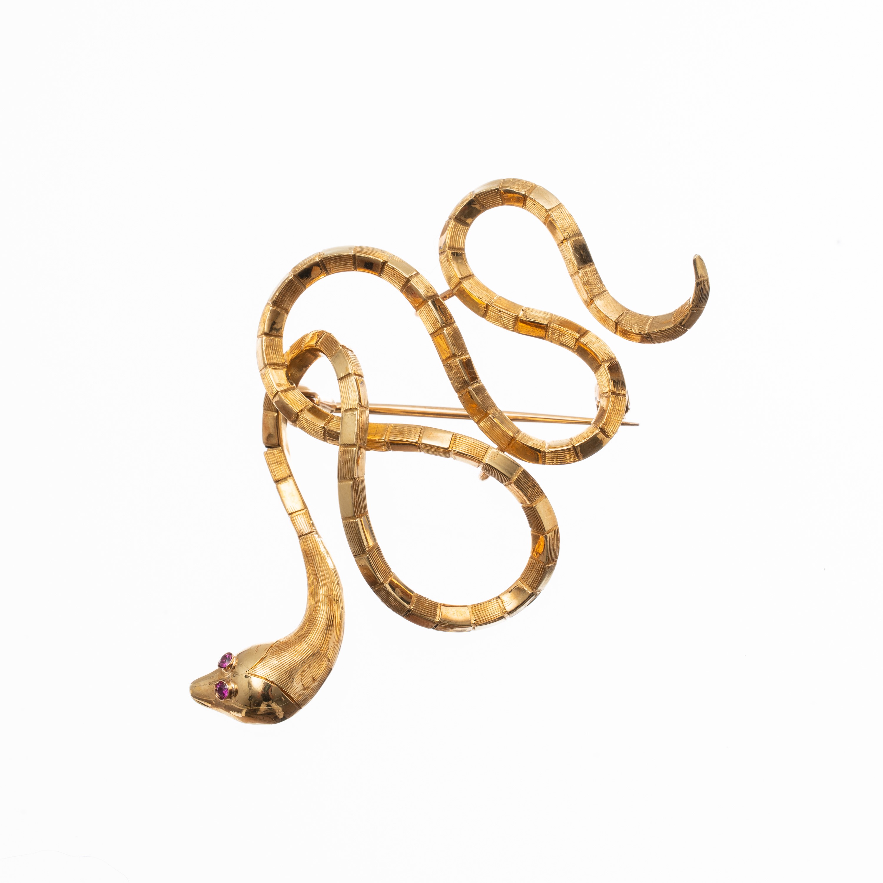SPILLA IN ORO GIALLO 18KT A FORMA DI SERPENTE