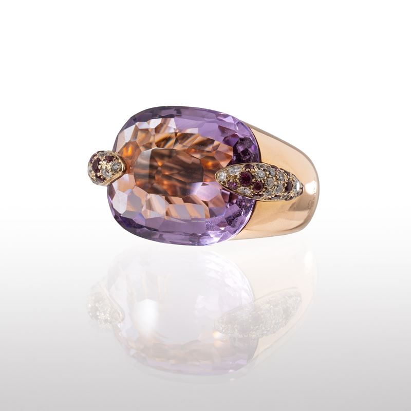 POMELLATO - ANELLO IN ORO ROSA 18 KT MODELLO PIN UP