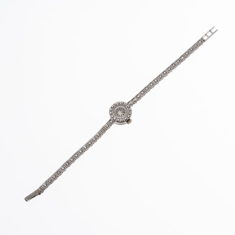ZENITH - COCKTAILOROLOGIO SOLO TEMPO A CARICA MANUALE IN ORO BIANCO 18KT CON BRACCIALE INTEGRATO ...