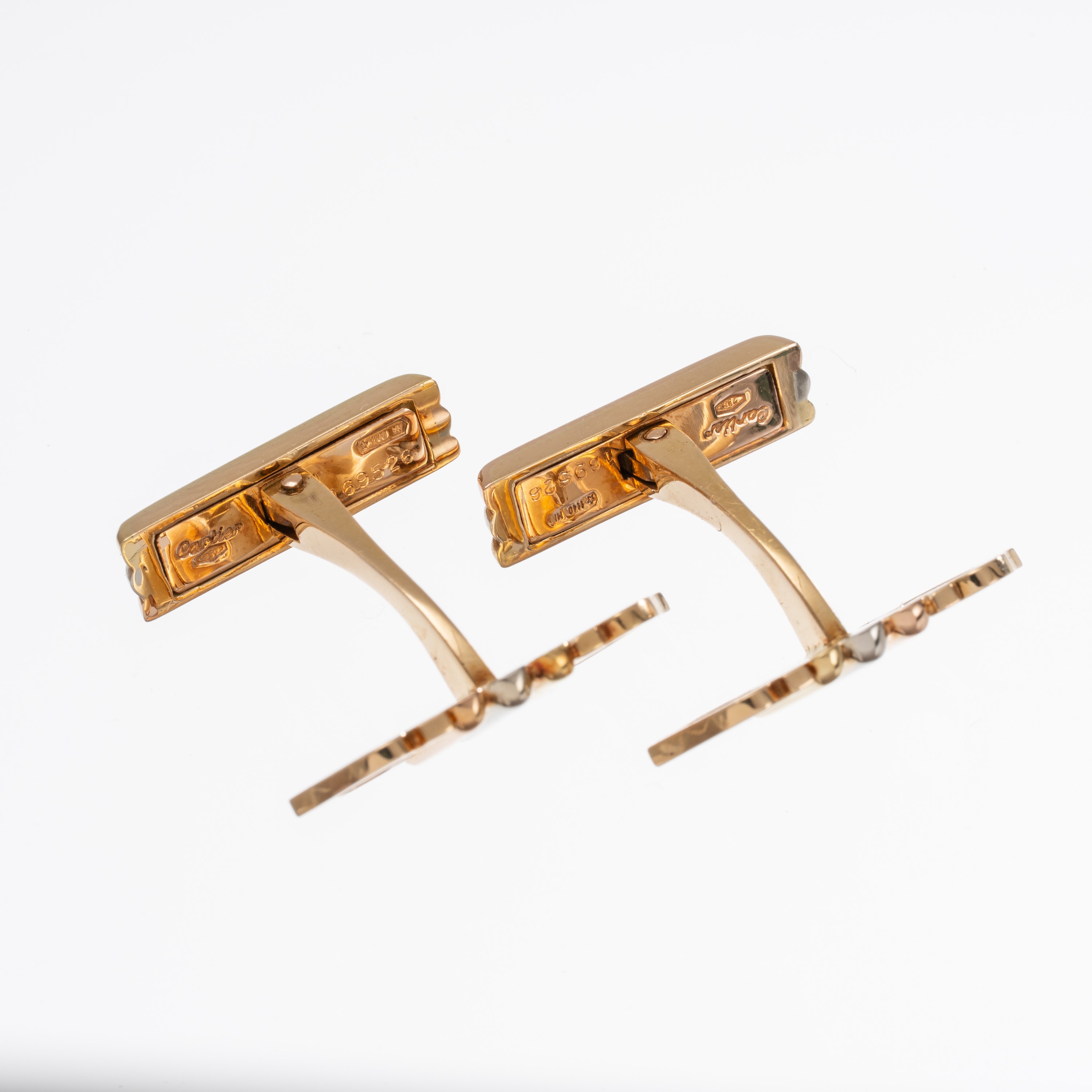 CARTIER - GEMELLI IN ORO GIALLO 18 KT TRE COLORI