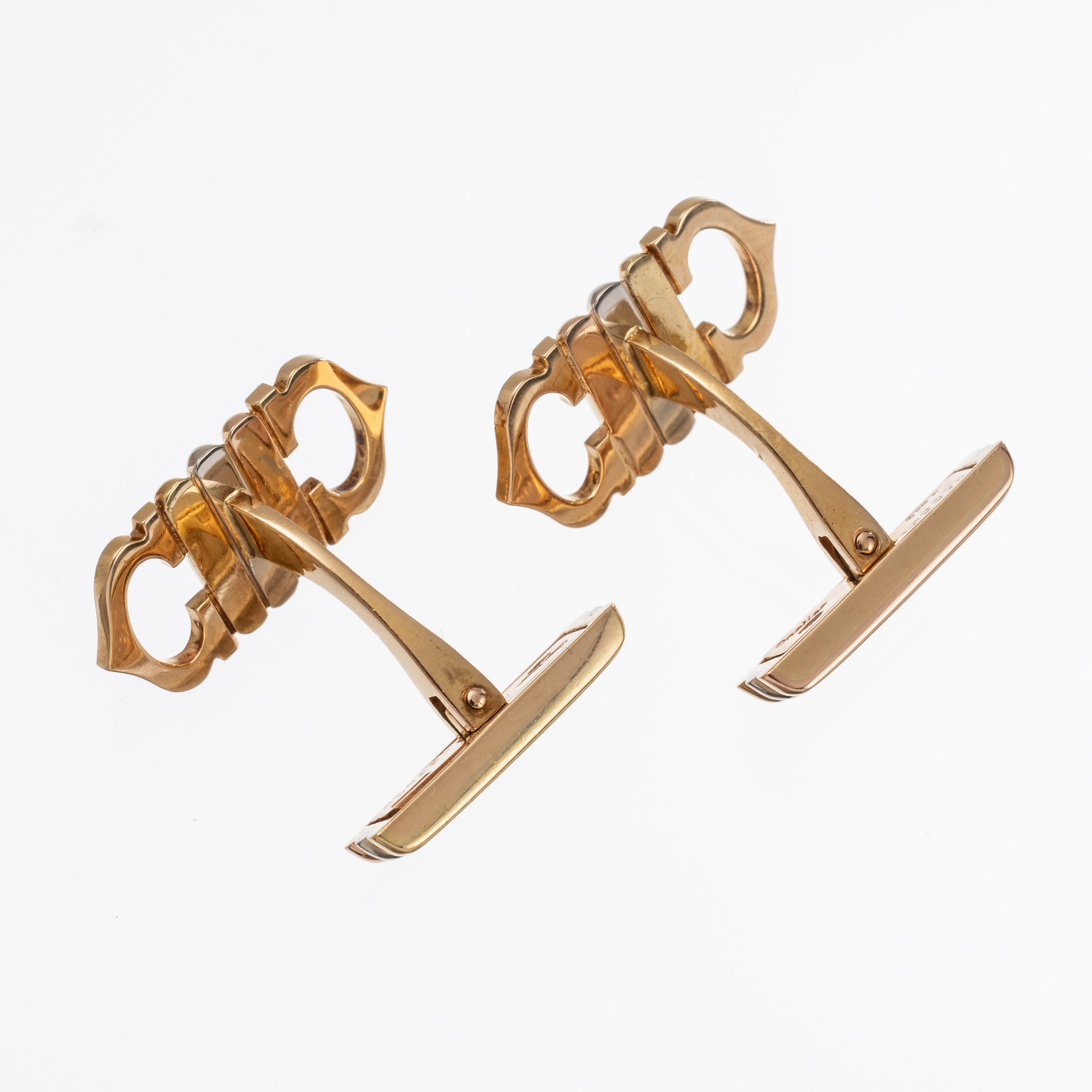 CARTIER - GEMELLI IN ORO GIALLO 18 KT TRE COLORI