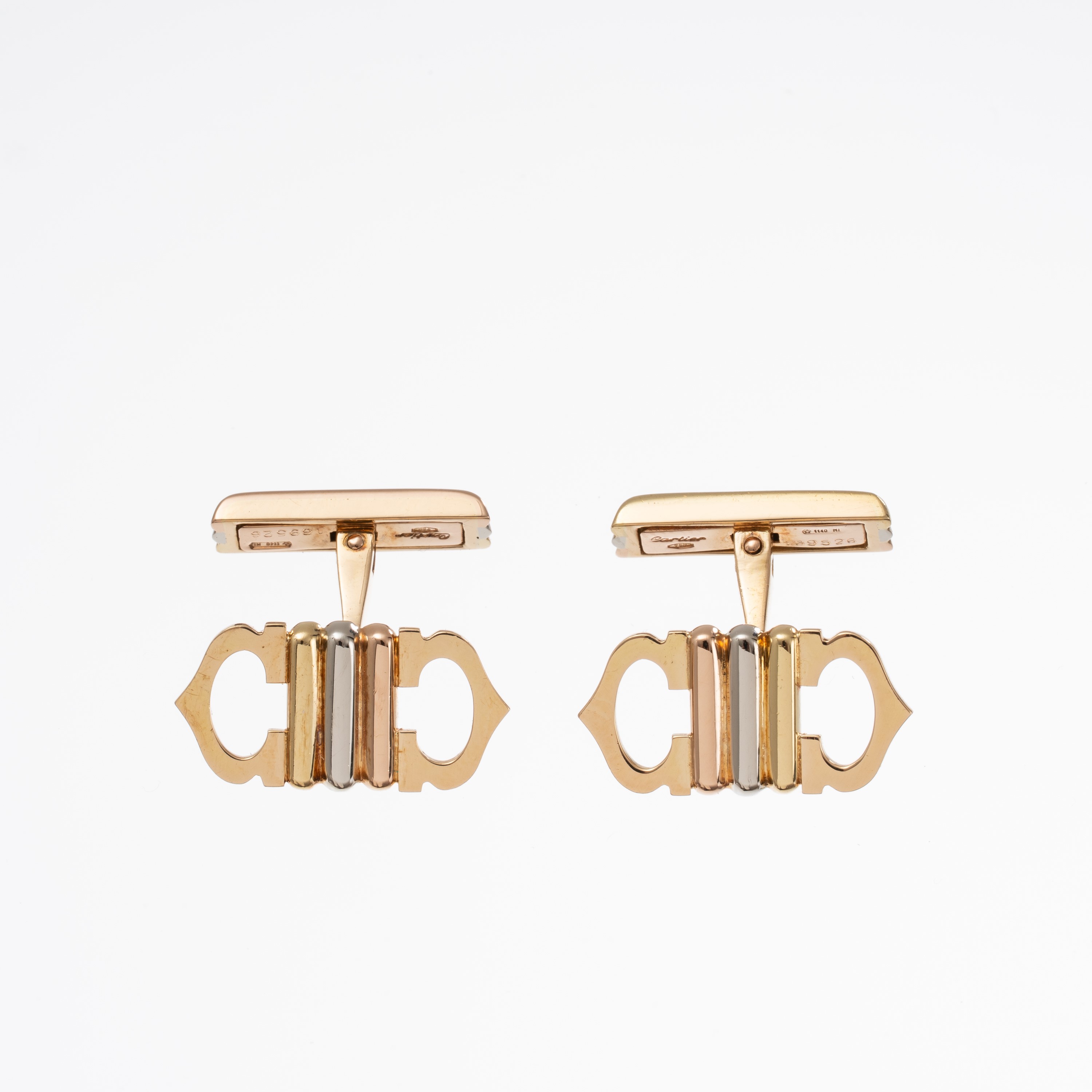 CARTIER - GEMELLI IN ORO GIALLO 18 KT TRE COLORI
