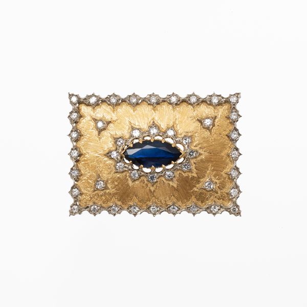 M. BUCCELLATI - M. BUCCELLATI - SPILLA IN ORO GIALLO 18 KT E DIAMANTI