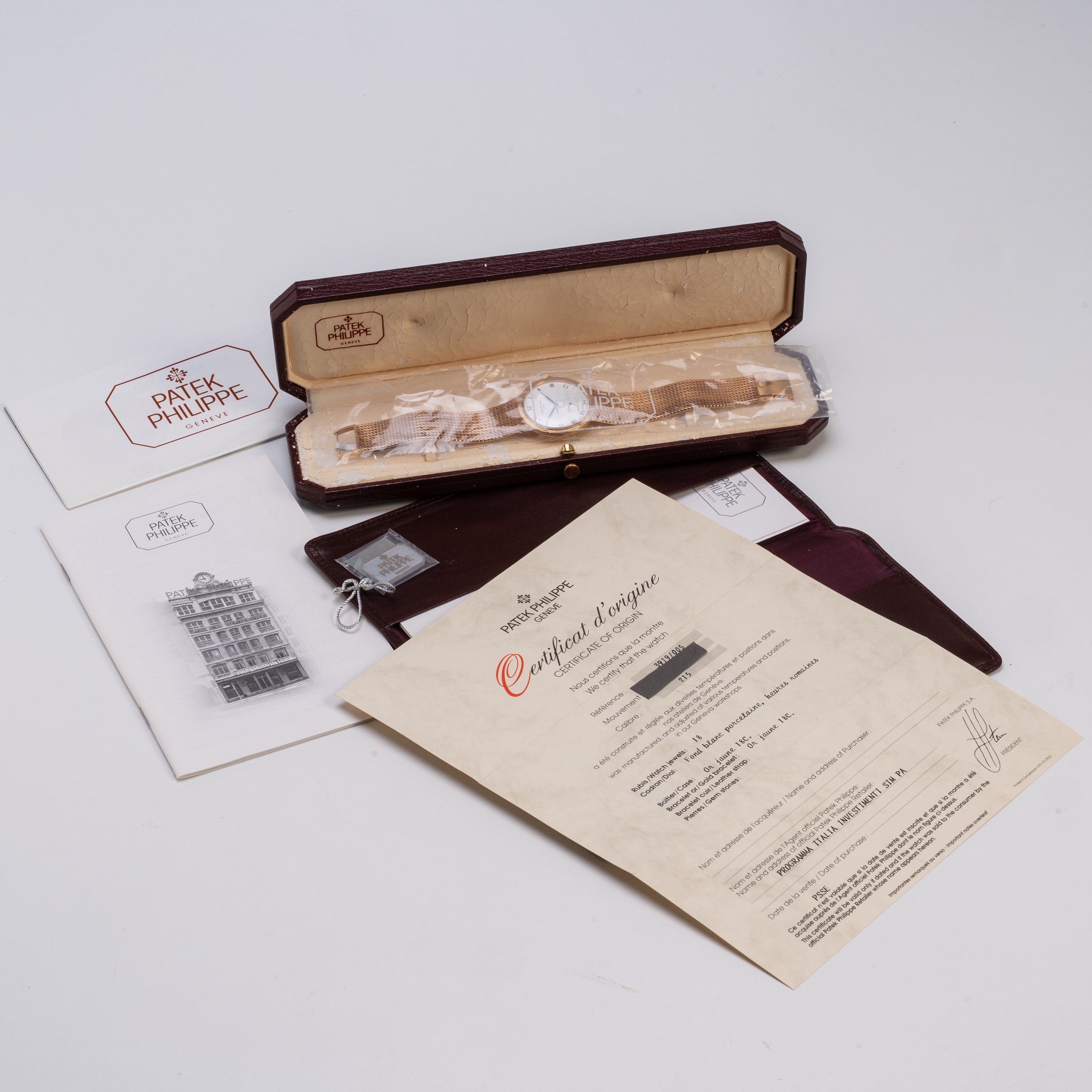 PATEK PHILIPPE - CALATRAVA OROLOGIO SOLO TEMPO A CARICA MANUALE IN ORO GIALLO 18KT CON BRACCIALE ...