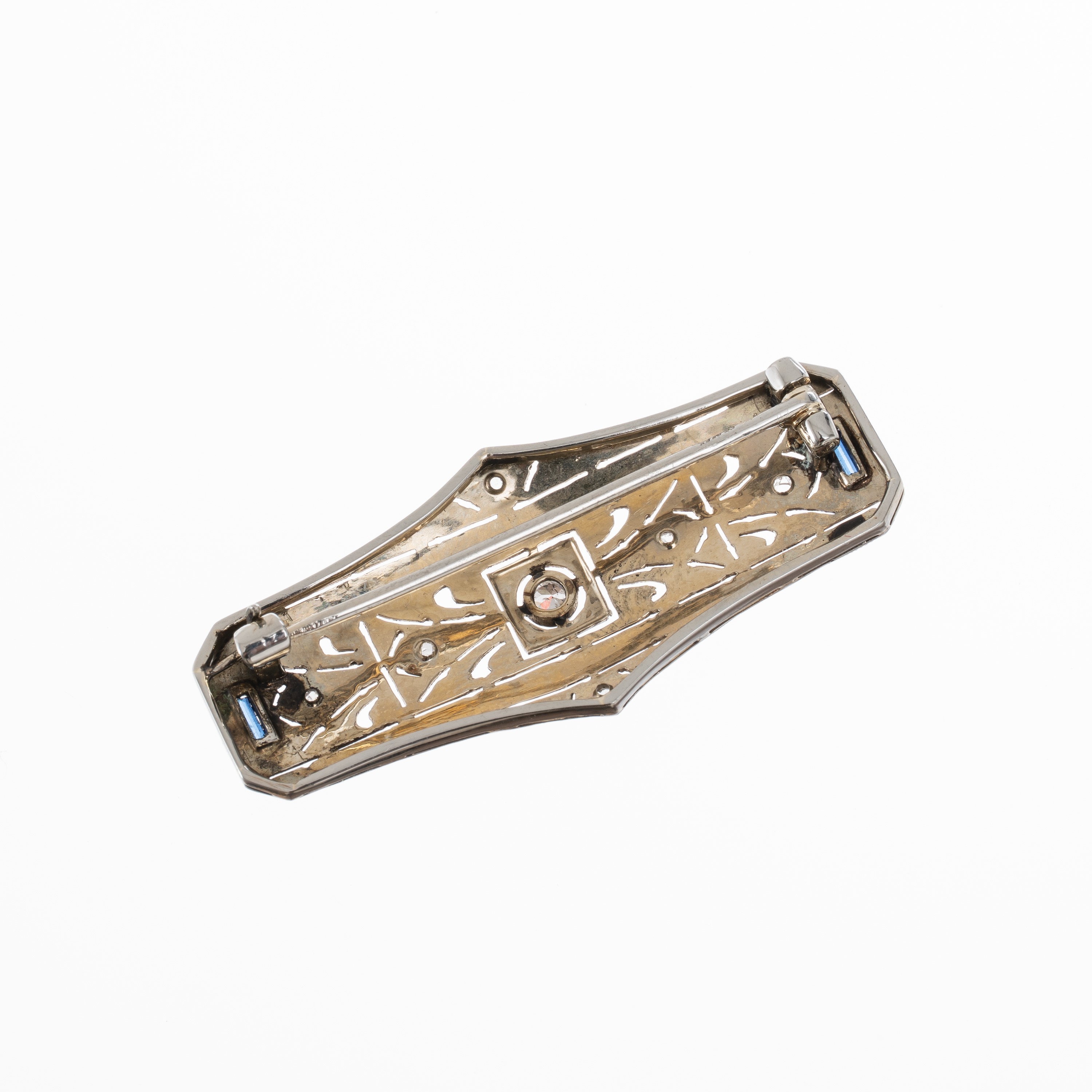 SPILLA IN ORO BIANCO 18 KT E DIAMANTI