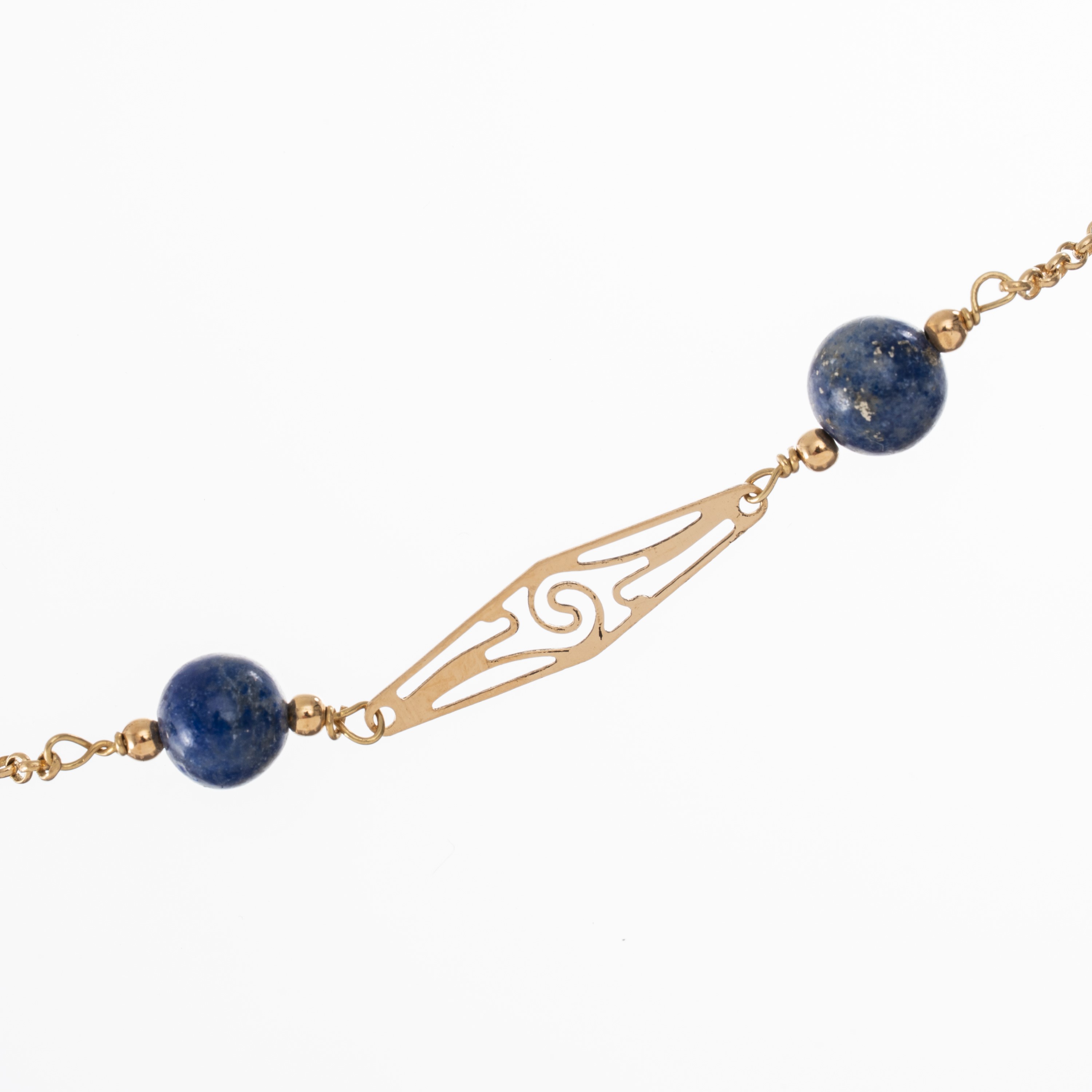 COLLANA IN ORO GIALLO 18 KT CON LAPISLAZZULI