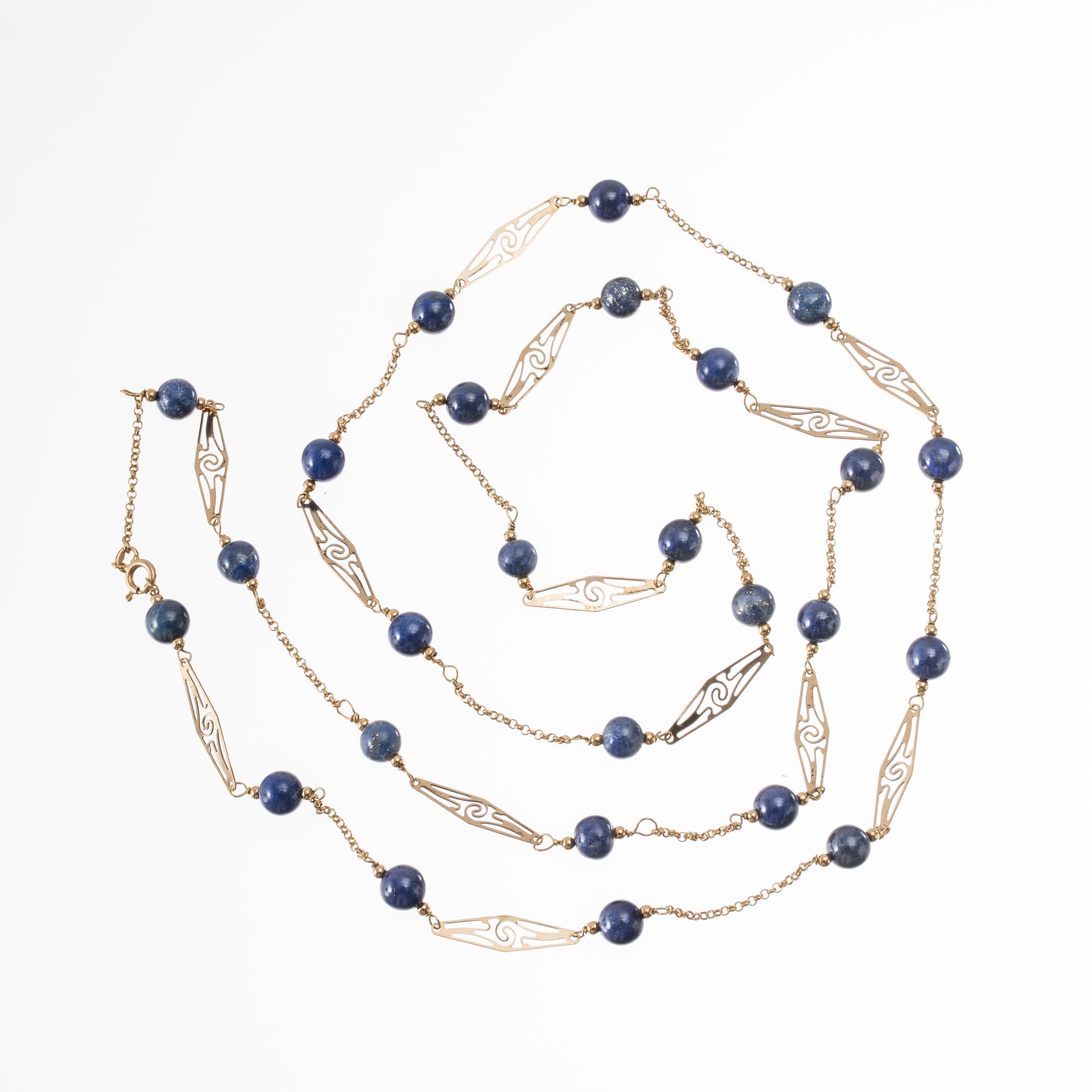 COLLANA IN ORO GIALLO 18 KT CON LAPISLAZZULI