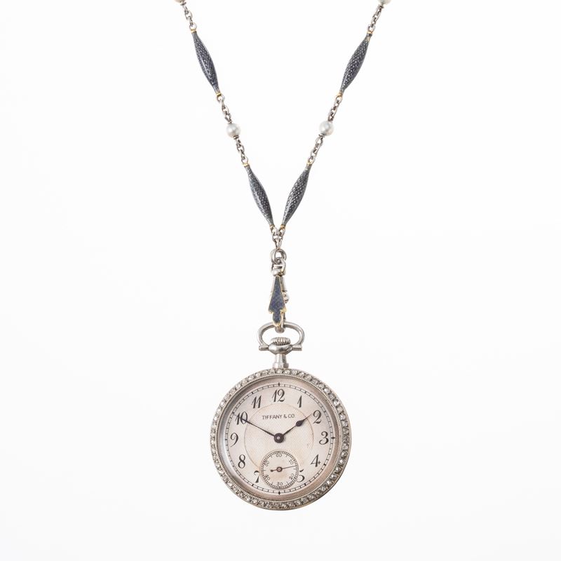 GOLAY FILS & STAHL RETAILED BY TIFFANY & CO - OROLOGIO- GIOGIELLO PENDENTIF SOLO TEMPO CON PICCOL...