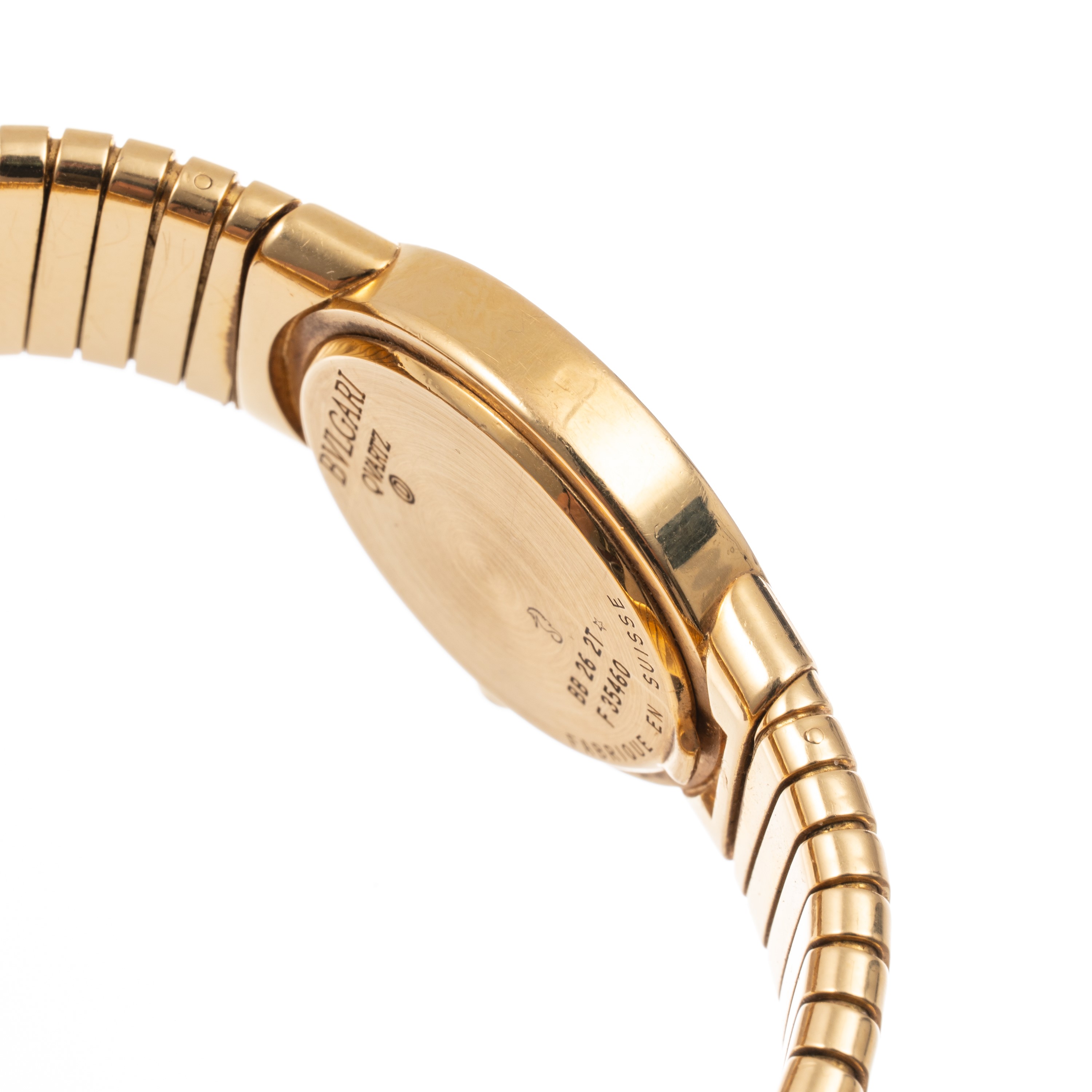 BULGARI - TUBOGASOROLOGIO SOLO TEMPO AL QUARZO IN ORO GIALLO 18 KT CON BRACCIALE ELASTICO IN ORO ...