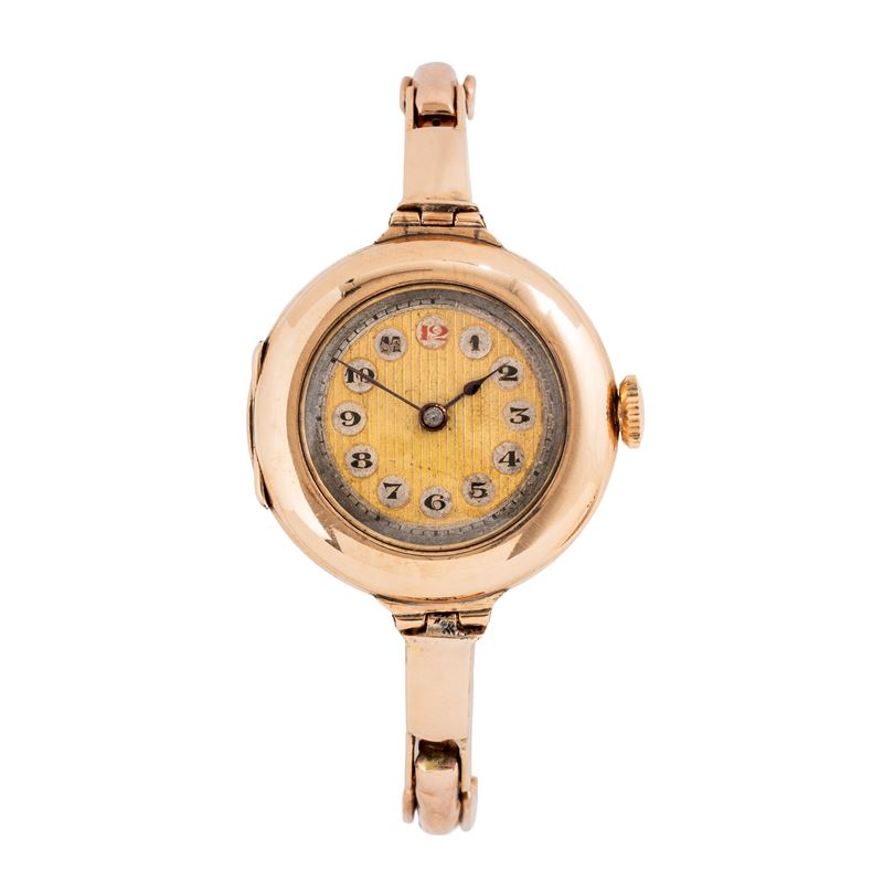 ROLEXOROLOGIO SOLO TEMPO IN ORO ROSA 9KT CON BRACCIALE ELASTICO IN ORO ROSA 9CT