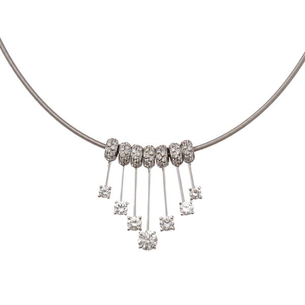 GIROCOLLO IN ORO BIANCO 18 KT CON DIAMANTI TAGLIO BRILLANTE