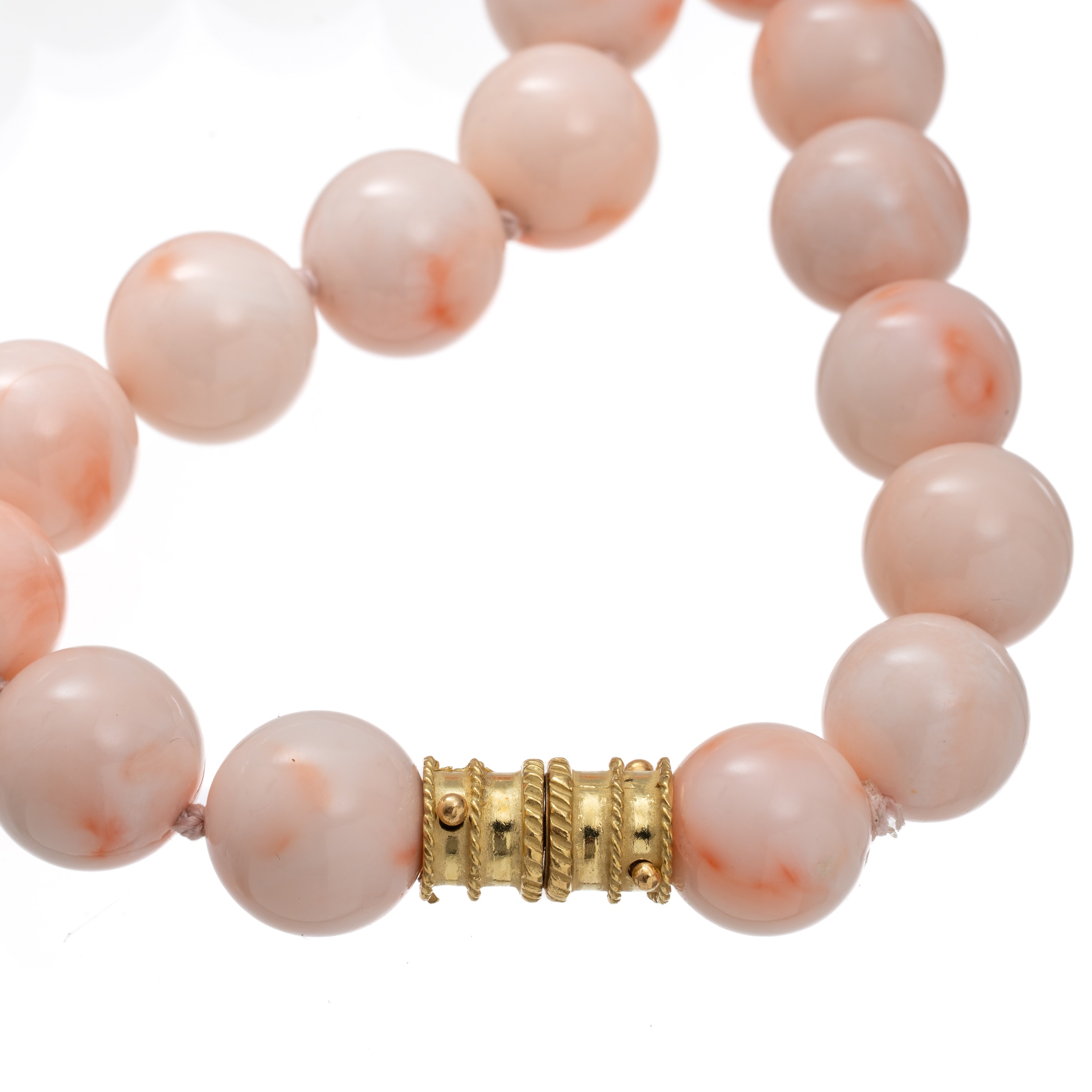 COLLANA IN CORALLO ROSA E ORO GIALLO 18 KT