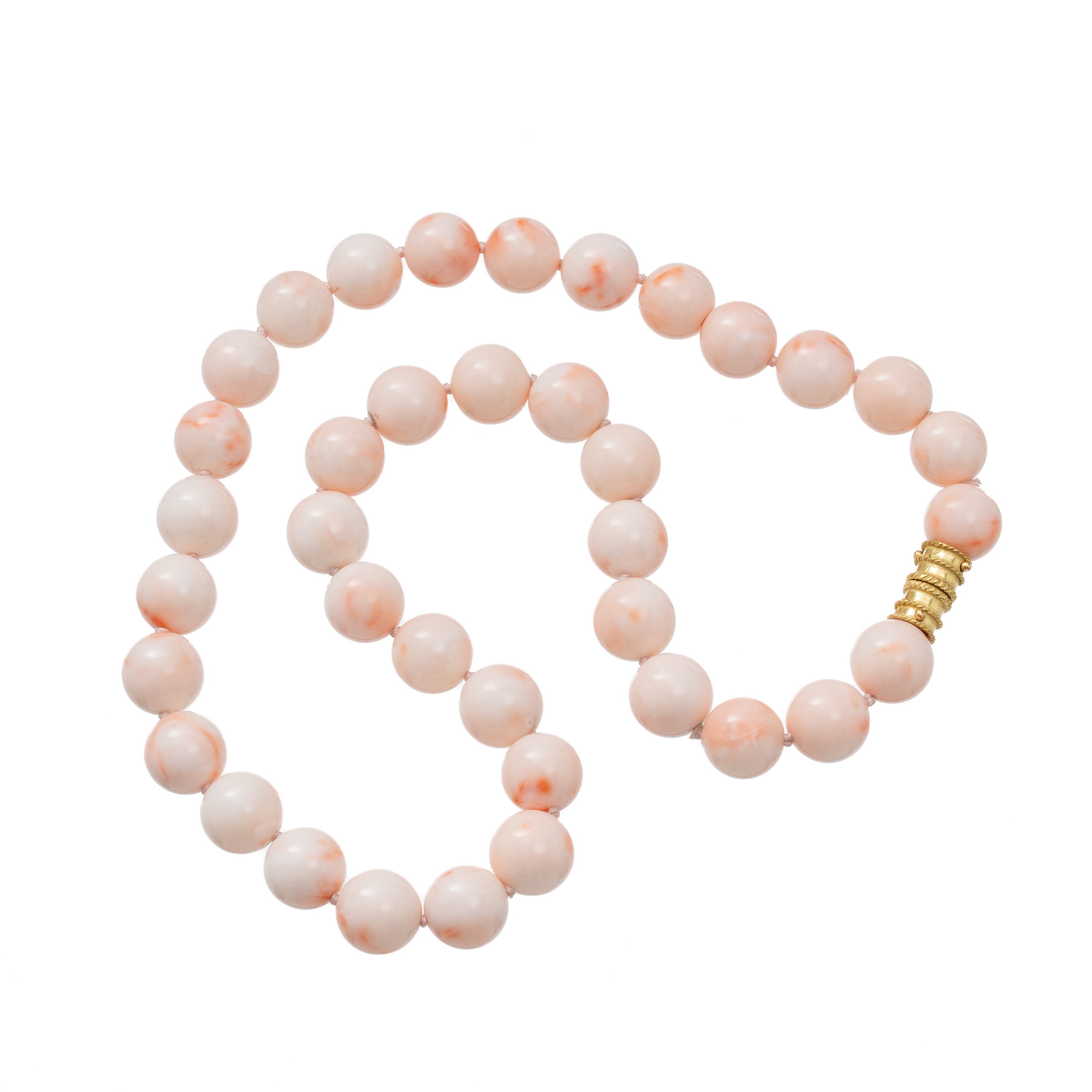 COLLANA IN CORALLO ROSA E ORO GIALLO 18 KT