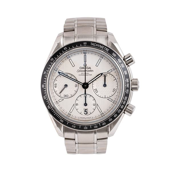 OMEGA - OMEGA - SPEEDMASTER RACING CO-AXIAL AUTOMATIC STEEL CHRONOGRAPH WITH WHITE DIAL AND DATE DISPLAY AT 6 O'CLOCK
