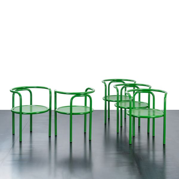 Gae Aulenti - GAE AULENTI, SET DI CINQUE SEDIE 'LOCUS SOLUS'