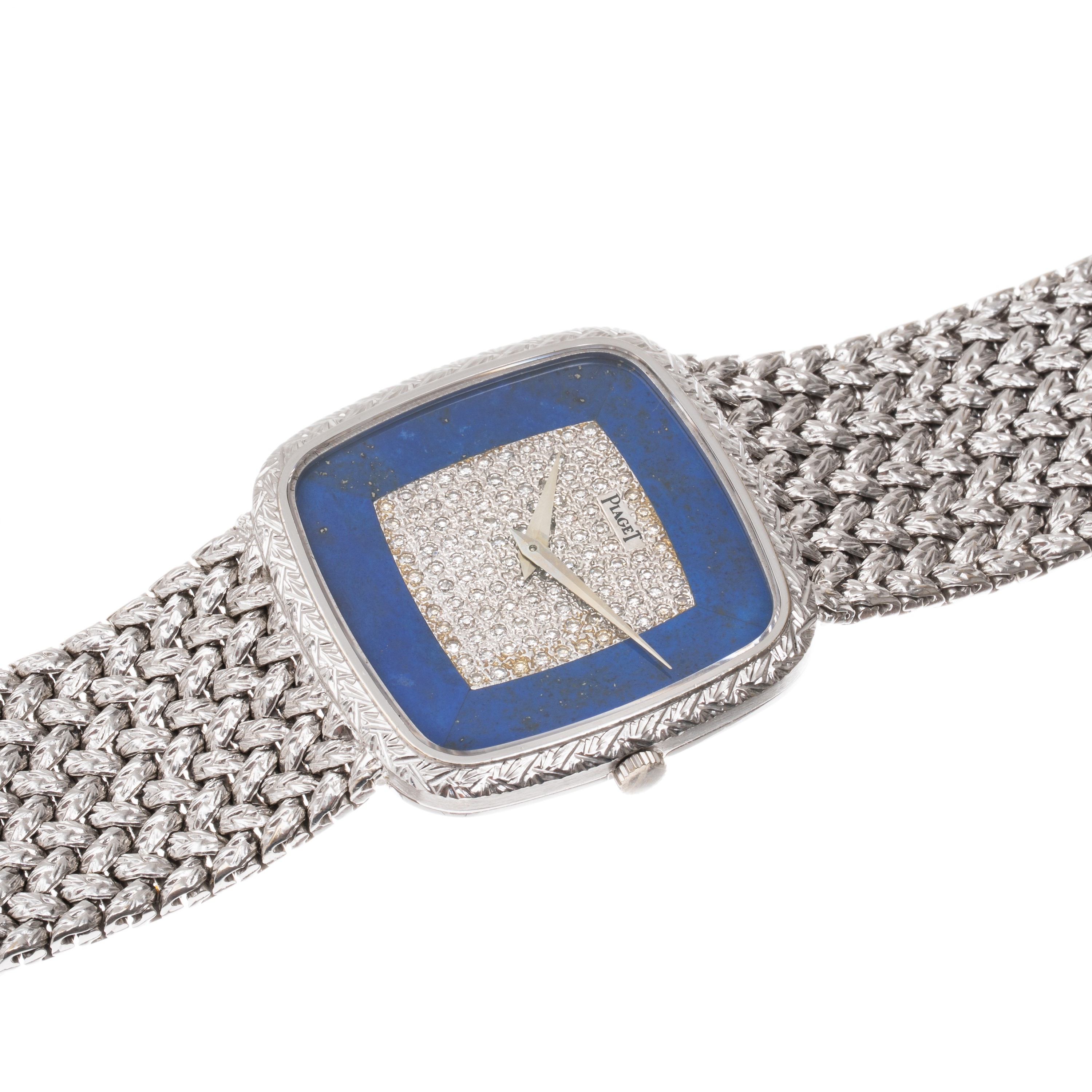 PIAGET OROLOGIO SOLO TEMPO IN ORO BIANCO 18KT CON BRACCIALE INTEGRATO IN ORO BIANCO 18KT CON QUAD...
