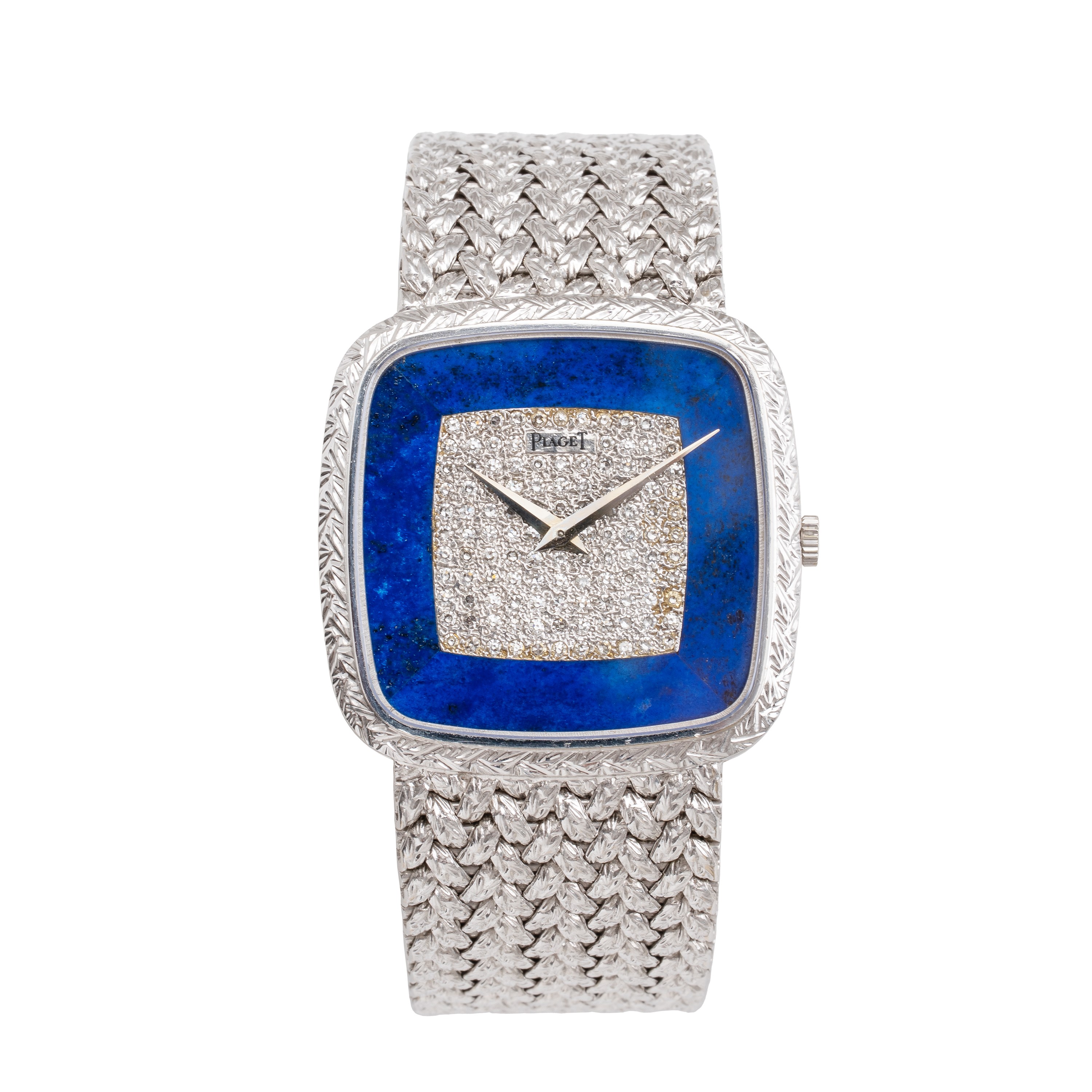 PIAGET OROLOGIO SOLO TEMPO IN ORO BIANCO 18KT CON BRACCIALE INTEGRATO IN ORO BIANCO 18KT CON QUAD...