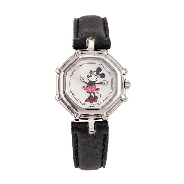 GERALD GENTA - GERALD GENTA - MINNIE STEEL QUARTZ TIME-ONLY WATCH WITH MINNIE MOTHER-OF-PEARL DIAL
