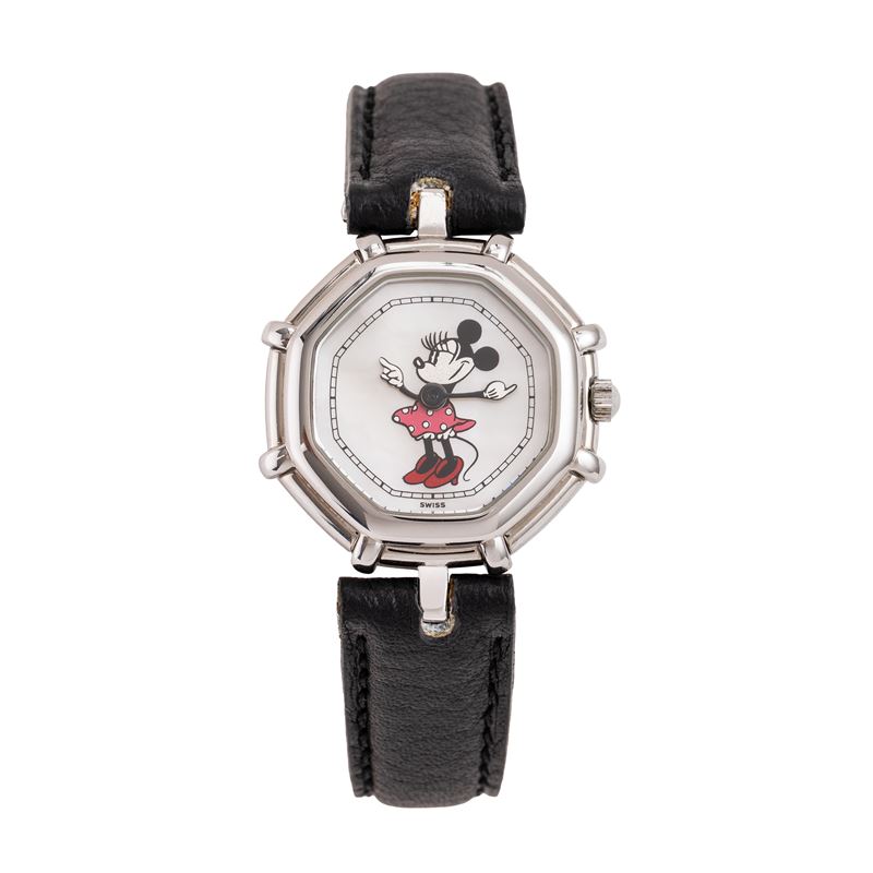 GERALD GENTA - MINNIE OROLOGIO SOLO TEMPO AL QUARZO IN ACCIAIO CON QUADRANTE MINNIE IN MADREPERLA