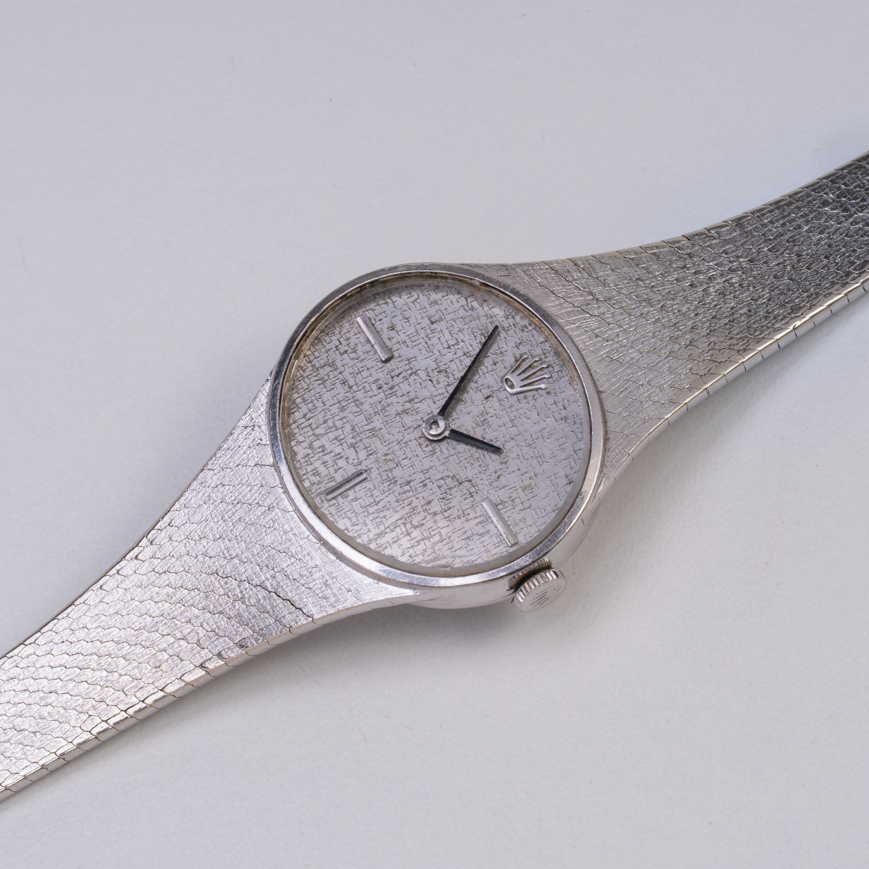 ROLEX - CELLINI OROLOGIO SOLO TEMPO A CARICA MANUALE CON BRACCIALE INTEGRATO IN ORO BIANCO 18KT E...