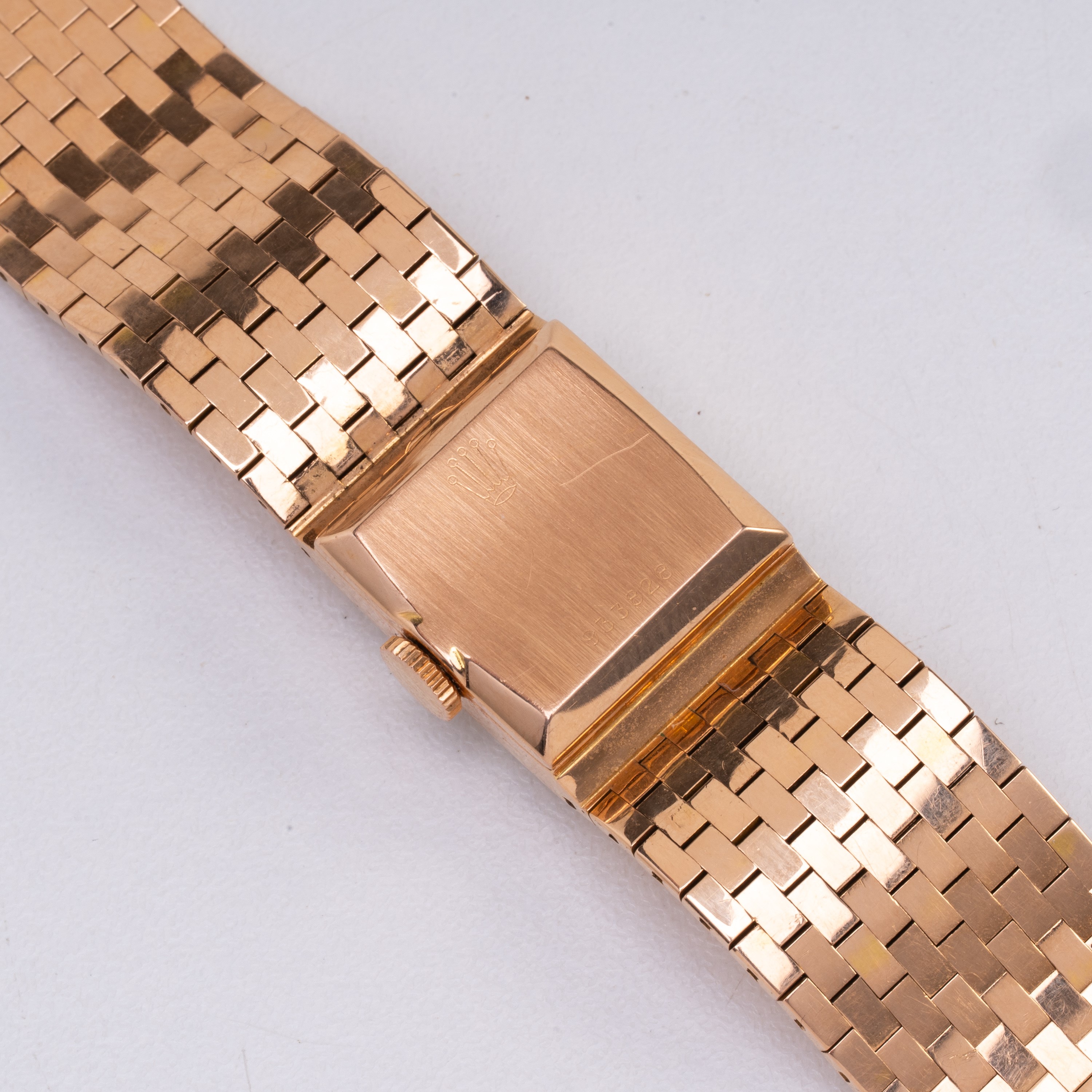 ROLEX - CINTURA OROLOGIO SOLO TEMPO A CARICA MANUALE CON BRACCIALE INTEGRATO IN ORO ROSA 18KT CON...