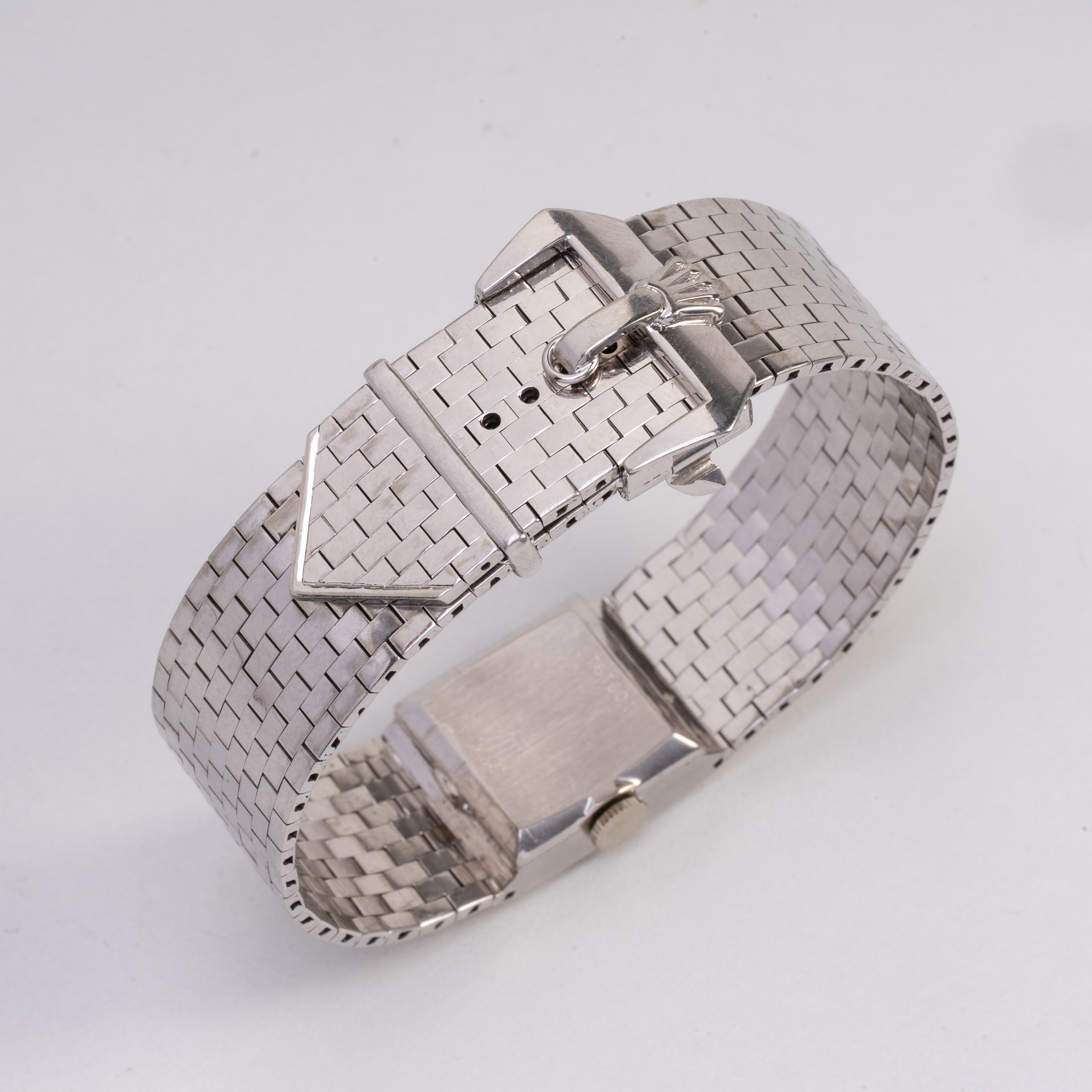 ROLEX - CINTURA OROLOGIO SOLO TEMPO A CARICA MANUALE CON BRACCIALE INTEGRATO IN ORO BIANCO 18KT C...