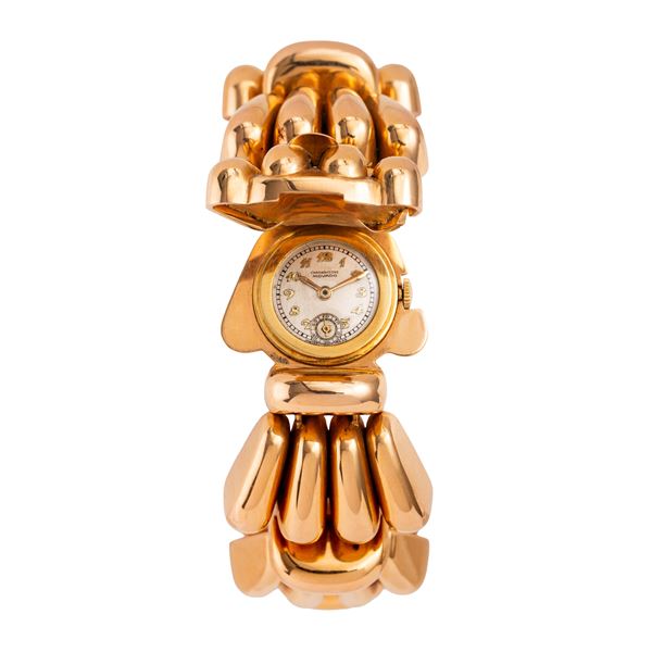 MOVADO - MOVADO 18KT YELLOW GOLD MANUAL WINDING TIME ONLY WATCH WITH 18KT ROSE GOLD BRACELET AND BREGUET INDEXES