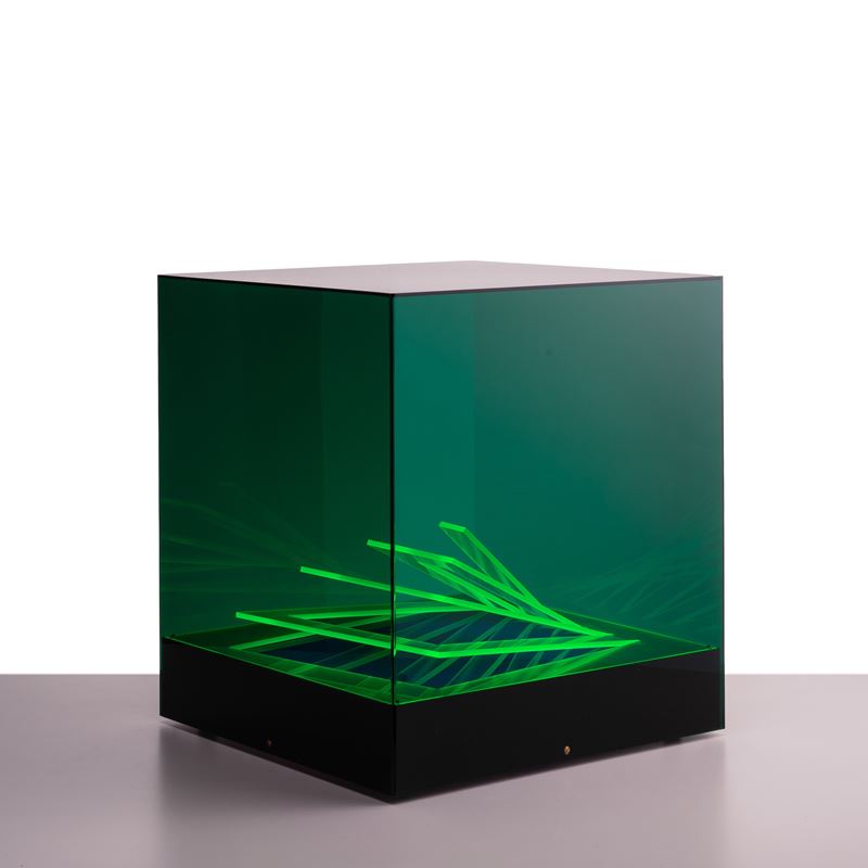 JAMES RIVIÈRE, LAMPADA DA TAVOLO 'CUBO DI TEO'