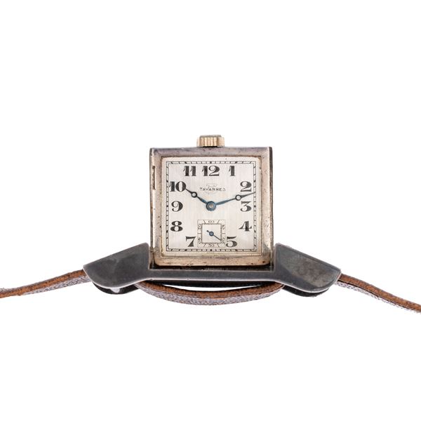 TAVANNES - TAVANNES - BELT 935 SILVER BELT WATCH WITH SILVER DIAL AND ARABIC NUMERALS