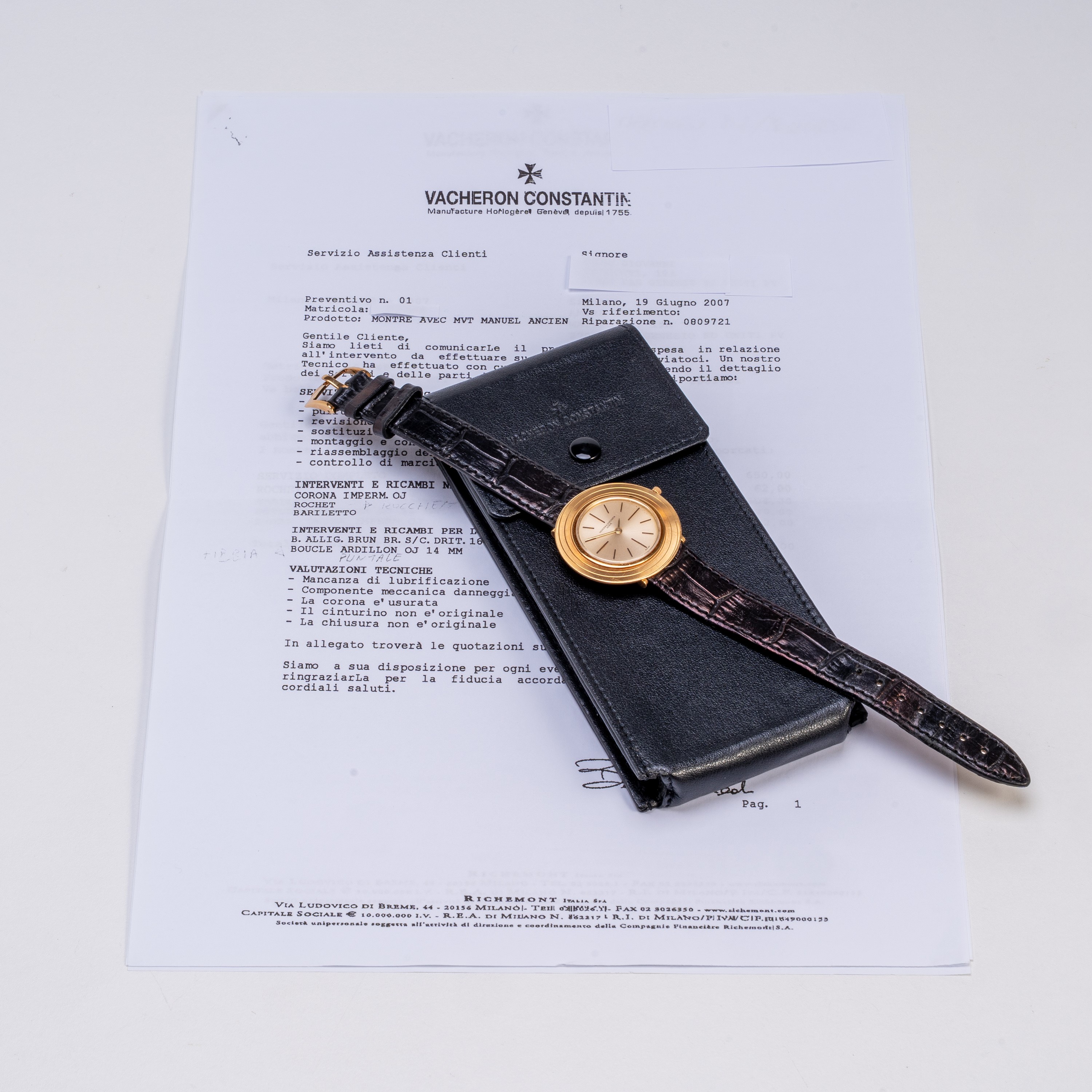 VACHERON CONSTANTIN - DISCO VOLANTE OROLOGIO SOLO TEMPO A CARICA MANUALE IN ORO GIALLO 18KT E QUA...