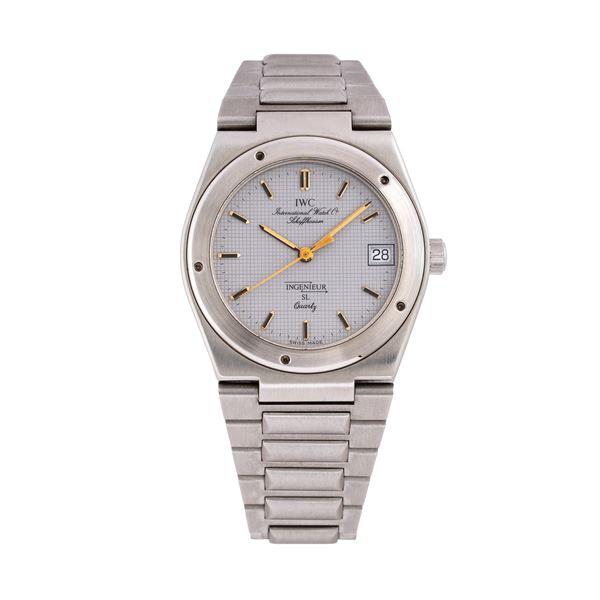 IWC - IWC - INGENIEUR STEEL QUARTZ TIME-ONLY WATCH WITH GREY DIAL AND DATE DISPLAY AT THREE O'CLOCK