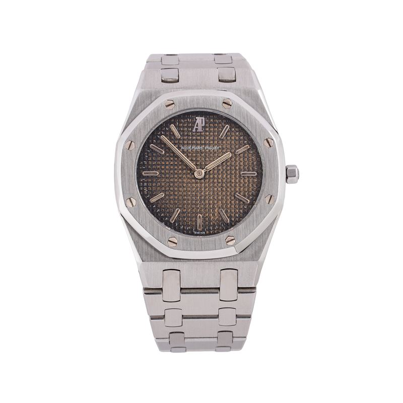 AUDEMARS PIGUET - ROYAL OAK OROLOGIO SOLO TEMPO IN ACCIAIO AL QUARZO CON QUADRANTE TROPICALE