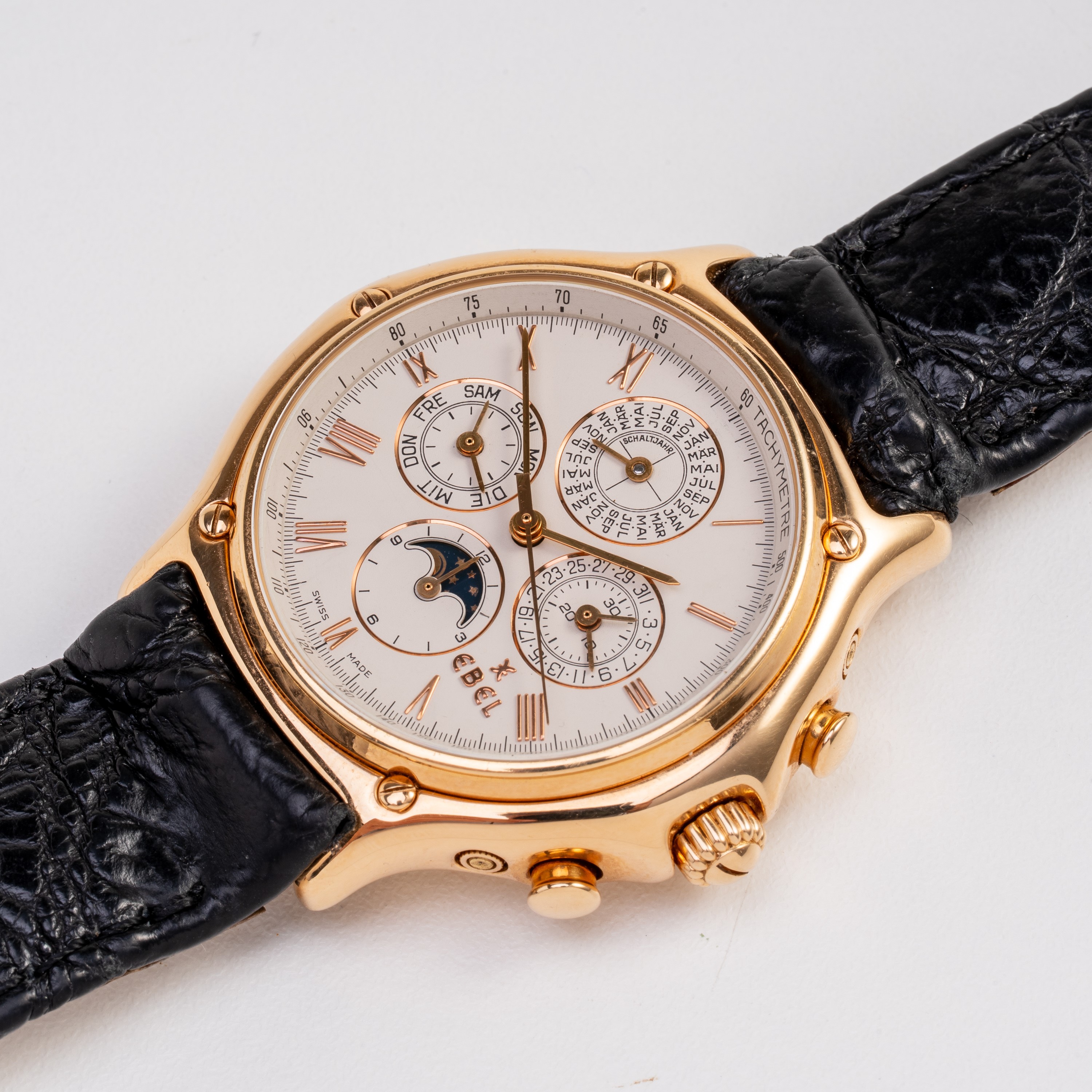 EBEL - 1911 CRONOGRAFO CALENDARIO PERPETUO CON FASI LUNA A CARICA AUTOMATICA IN ORO ROSA 18KT