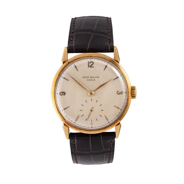 PATEK PHILIPPE - PATEK PHILIPPE - CALATRAVA MANUAL WINDING TIME ONLY WATCH IN 18KT YELLOW GOLD WITH SILVER DIAL AND SMALL SECONDS AT SIX O'CLOCK