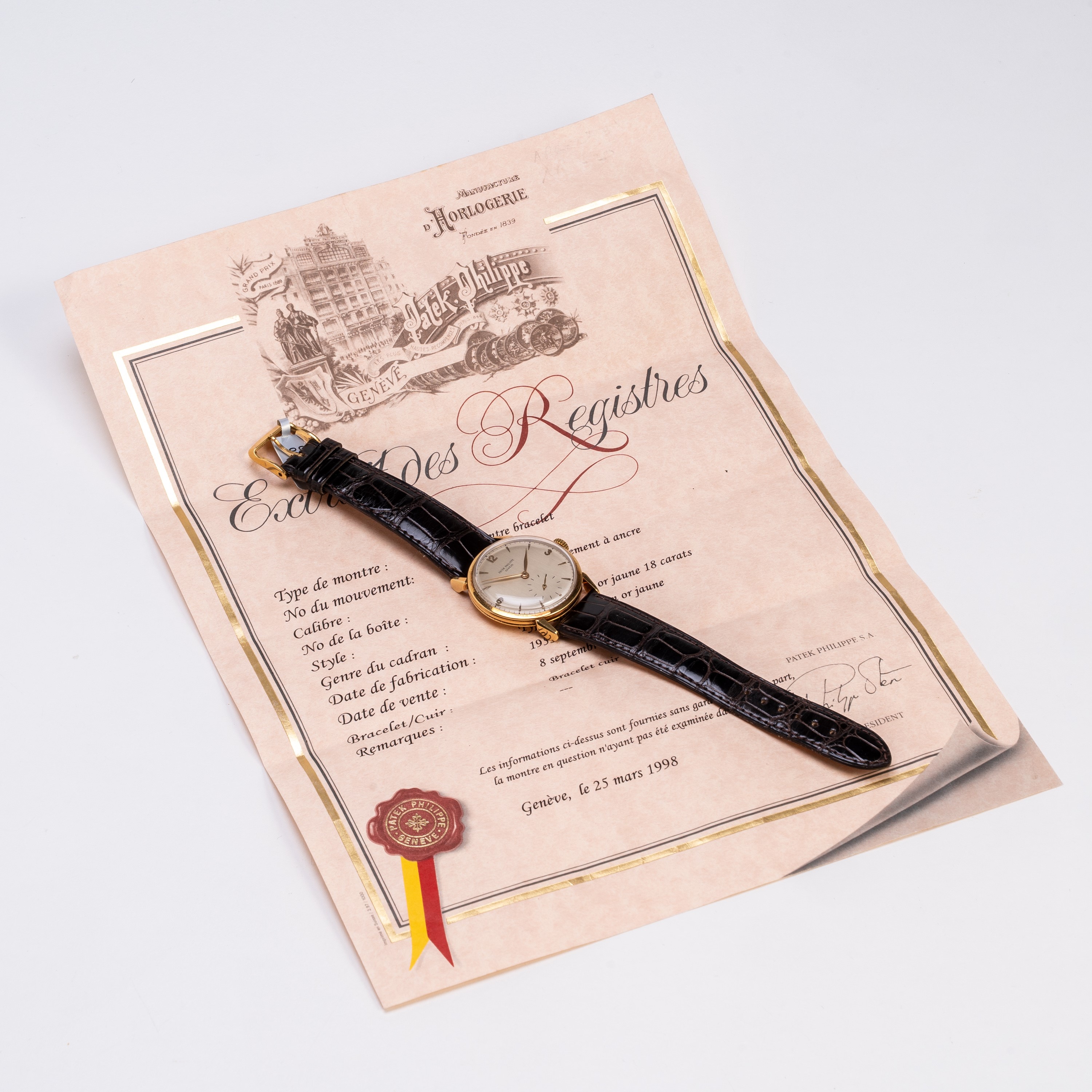 PATEK PHILIPPE - CALATRAVA OROLOGIO SOLO TEMPO A CARICA MANUALE IN ORO GIALLO 18KT CON QUADRANTE ...