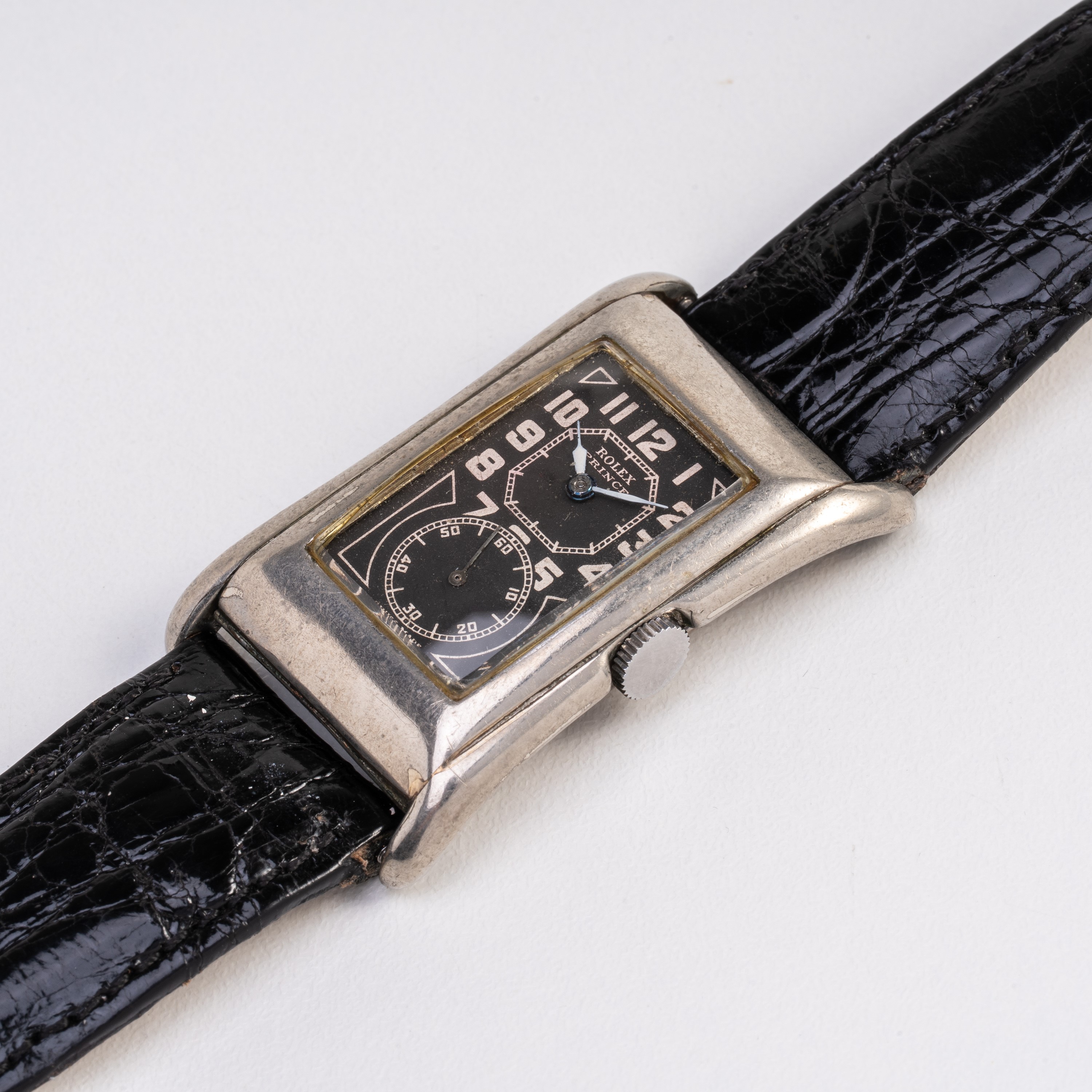 ROLEX - PRINCE OROLOGIO SOLO TEMPO A CARICA MANUALE IN ARGENTO CON QUADRANTE NERO E PICCOLI SECON...