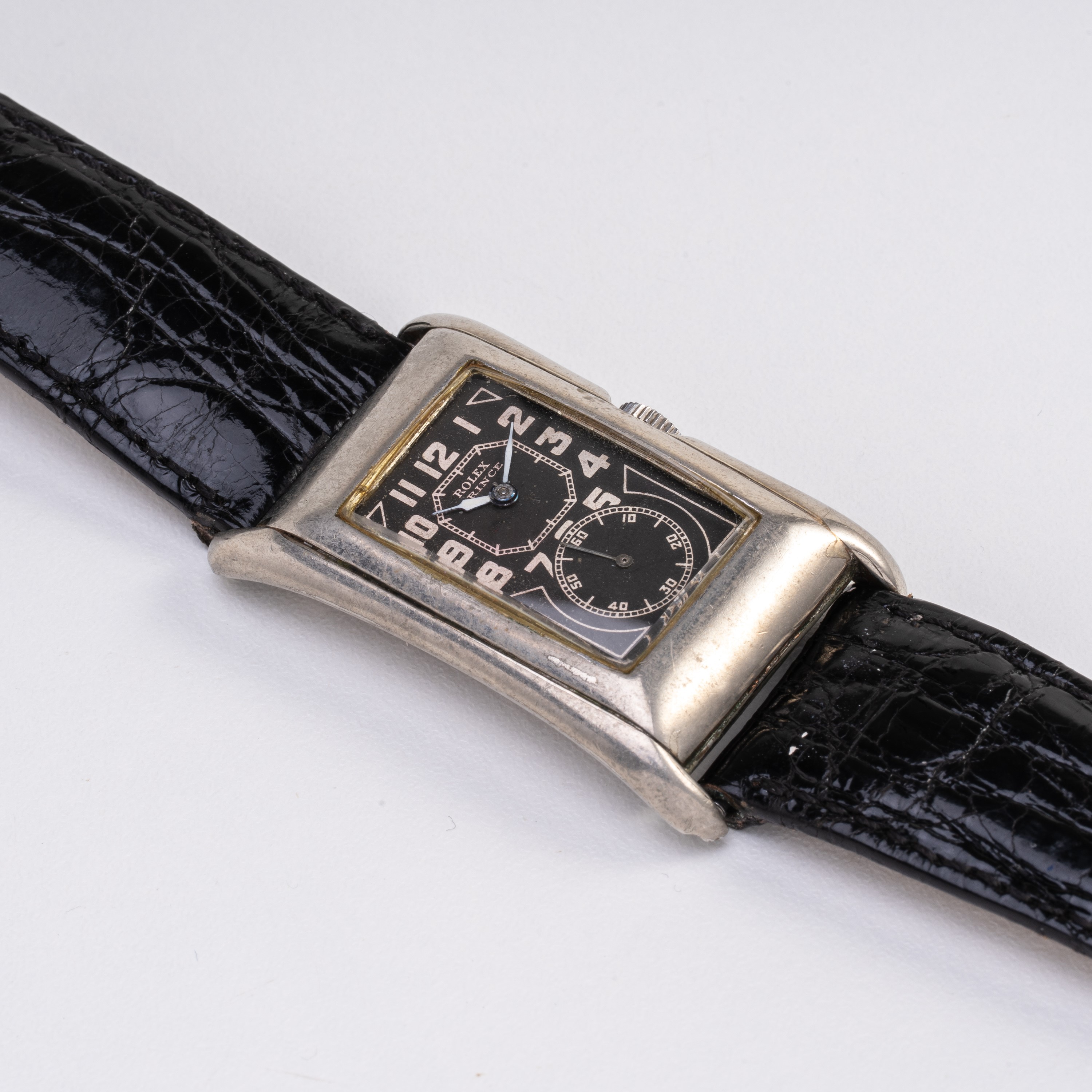 ROLEX - PRINCE OROLOGIO SOLO TEMPO A CARICA MANUALE IN ARGENTO CON QUADRANTE NERO E PICCOLI SECON...