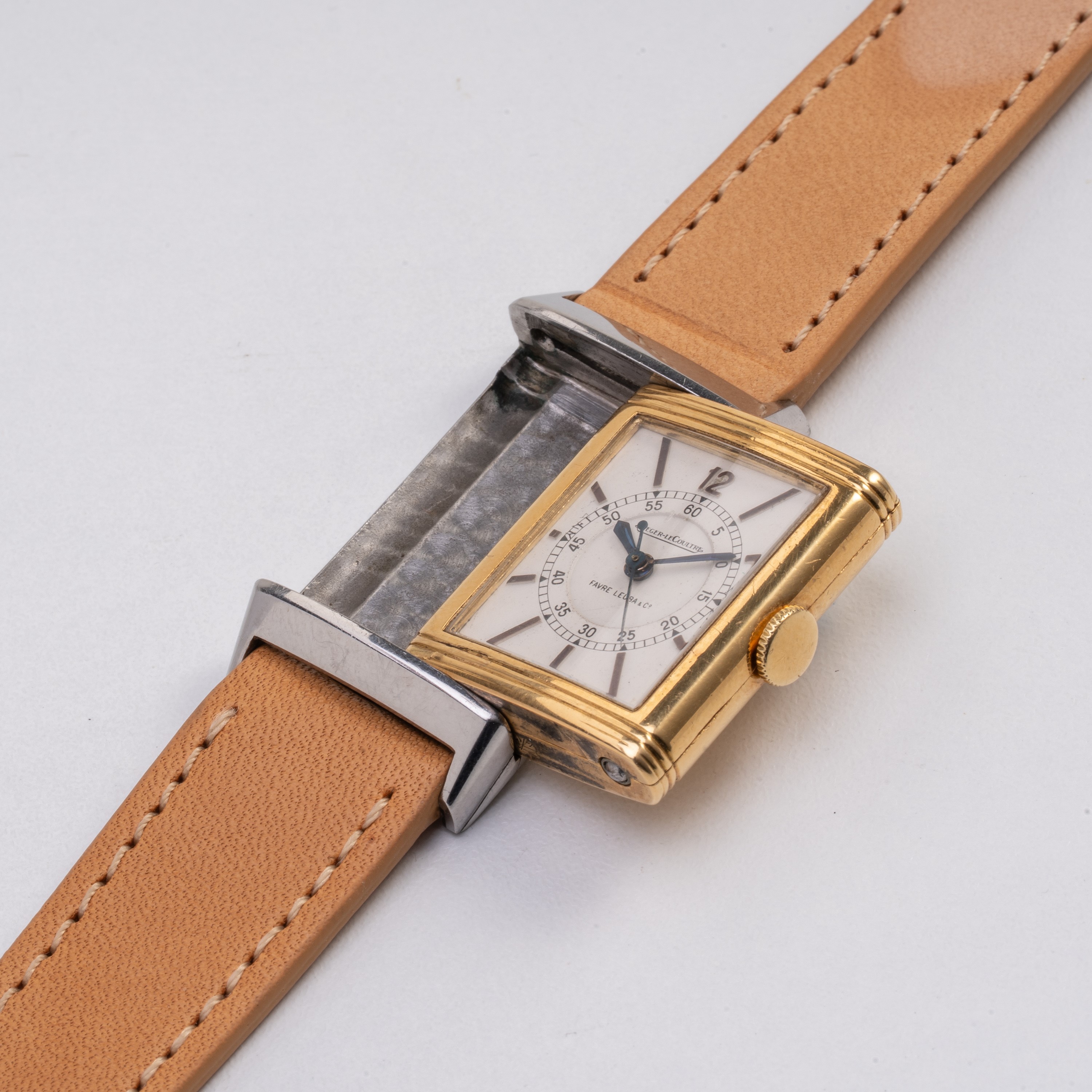JAEGER LE COULTRE - REVERSO OROLOGIO SOLO TEMPO A CARICA MANUALE IN ACCIAIO E ORO GIALLO 18KT CON...
