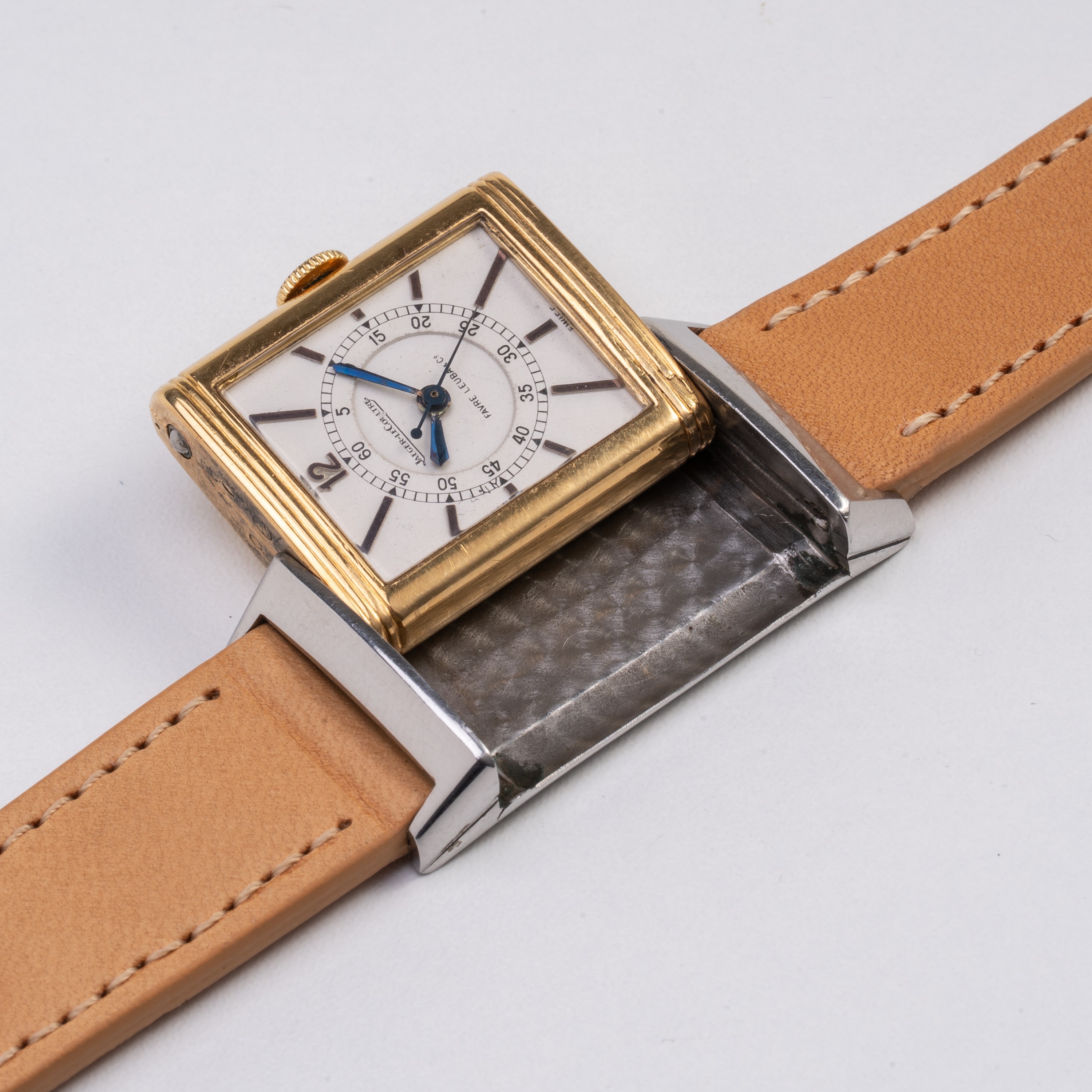 JAEGER LE COULTRE - REVERSO OROLOGIO SOLO TEMPO A CARICA MANUALE IN ACCIAIO E ORO GIALLO 18KT CON...