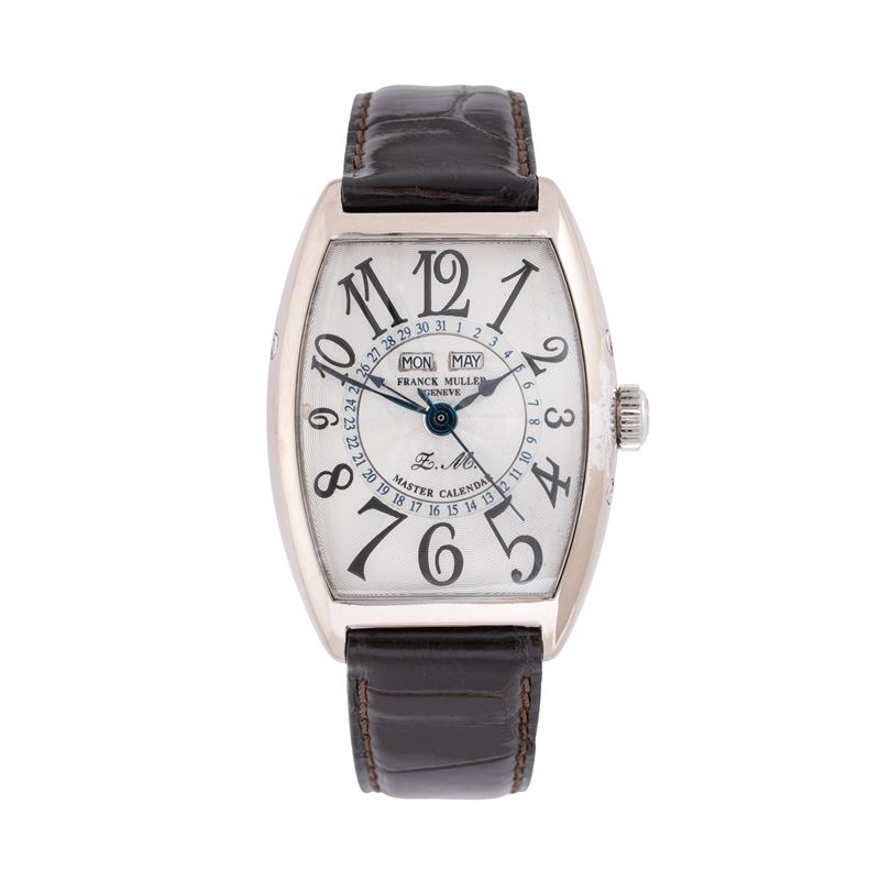 FRANCK MULLER - MASTER CALENDAR OROLOGIO TRIPLO CALENDARIO IN ORO BIANCO 18KT CON QUADRANTE GUILL...