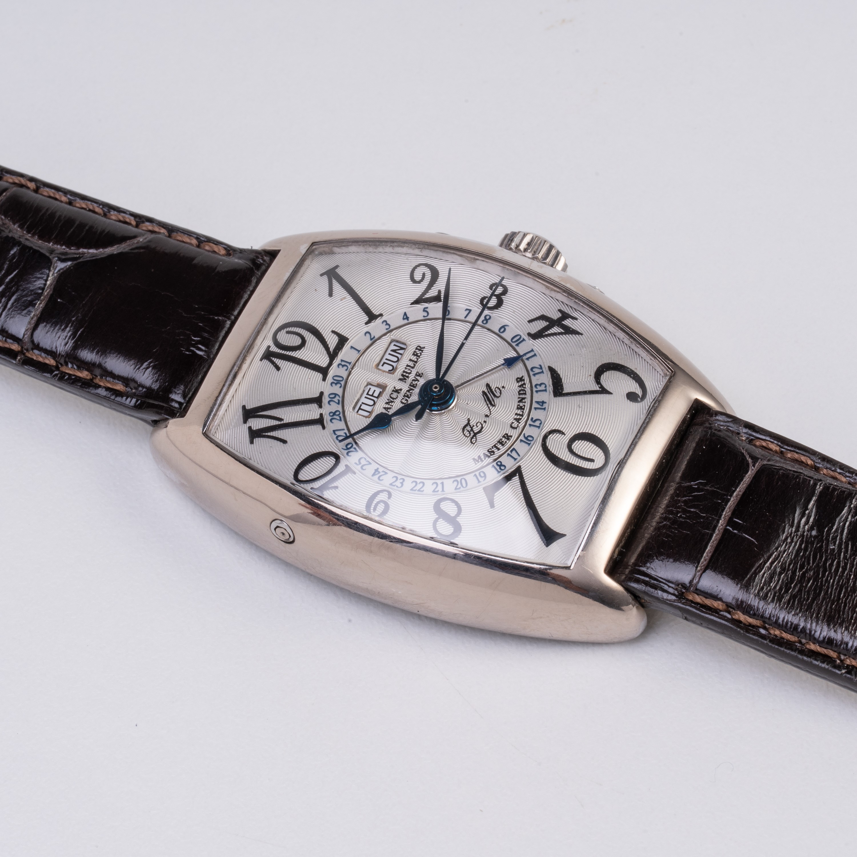 FRANCK MULLER - MASTER CALENDAR OROLOGIO TRIPLO CALENDARIO IN ORO BIANCO 18KT CON QUADRANTE GUILL...