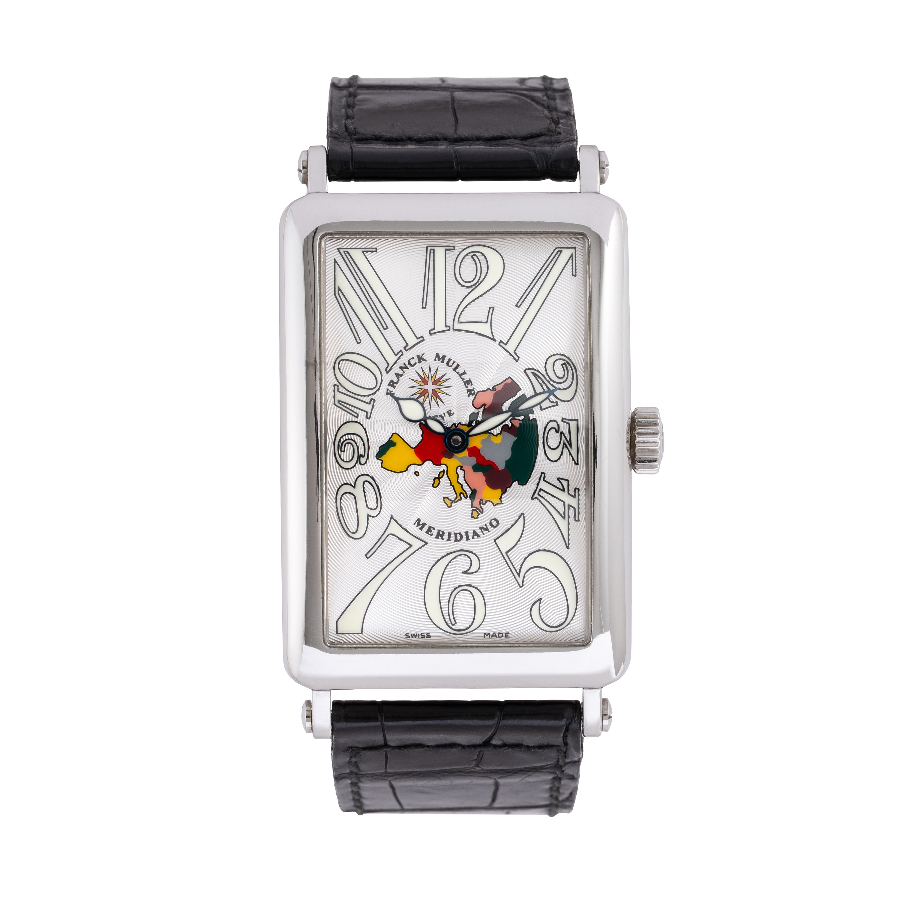 FRANCK MULLER - LONG ISLAND MERIDIANO OROLOGIO SOLO TEMPO A CARICA AUTOMATICA IN ACCIAIO CON QUAD...