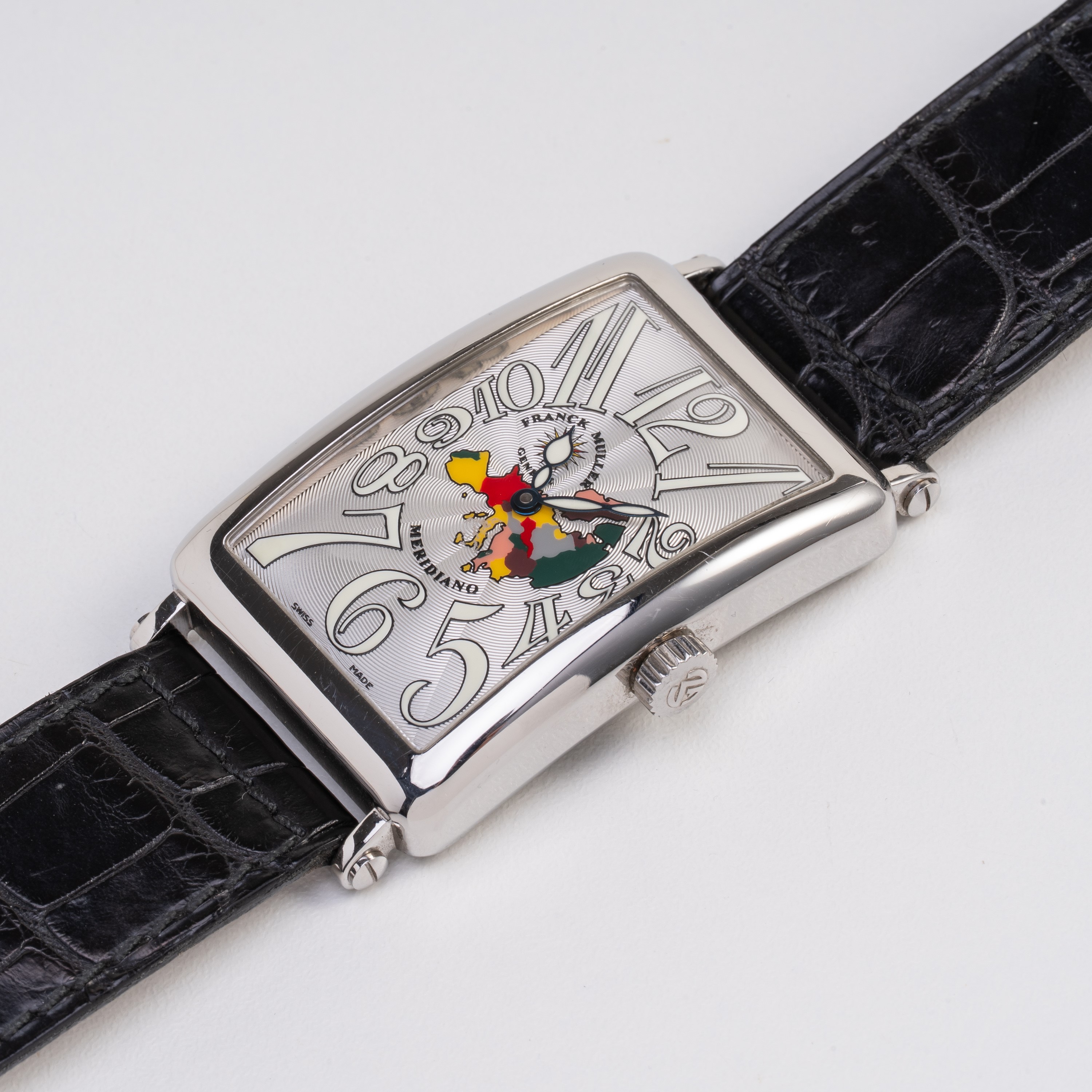 FRANCK MULLER - LONG ISLAND MERIDIANO OROLOGIO SOLO TEMPO A CARICA AUTOMATICA IN ACCIAIO CON QUAD...