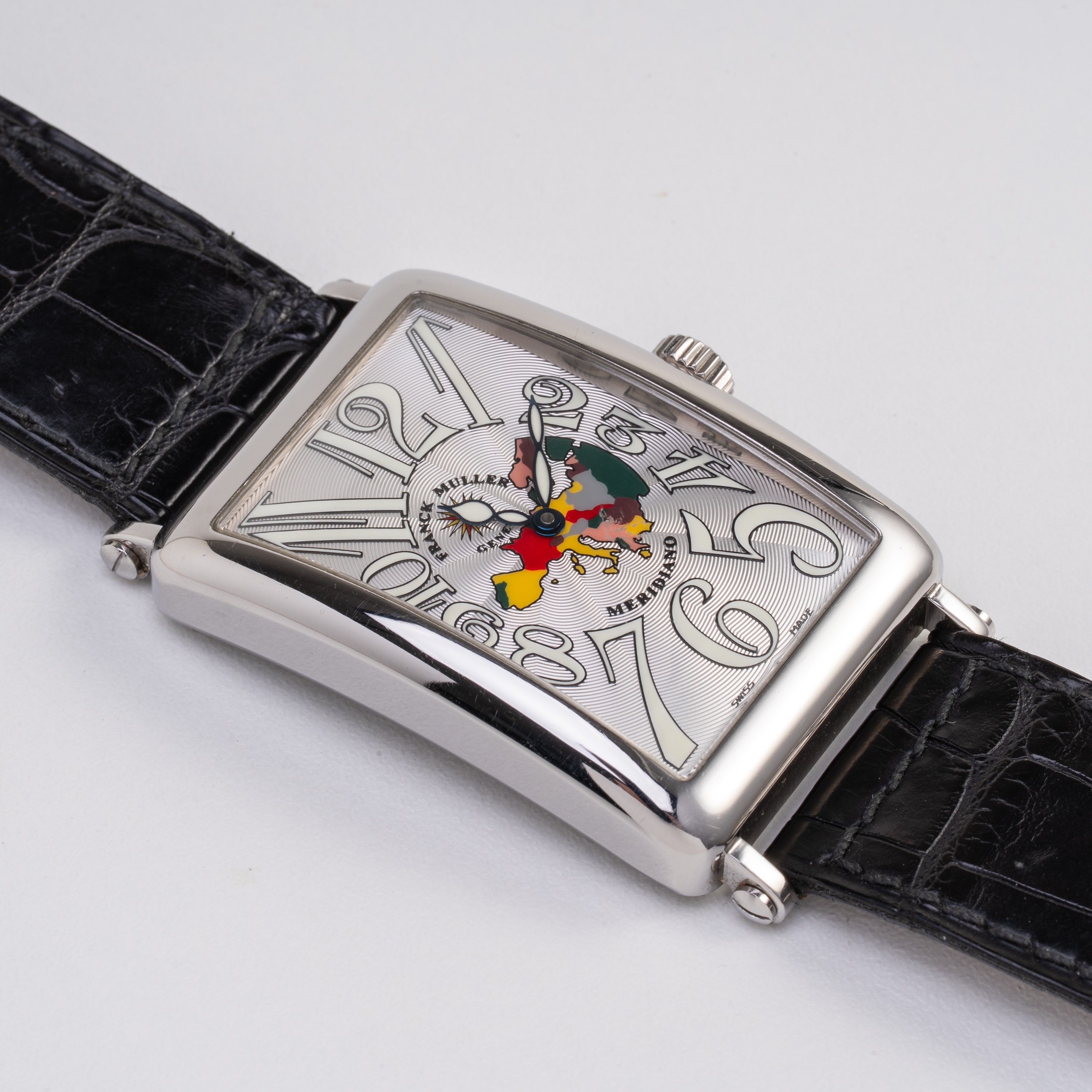 FRANCK MULLER - LONG ISLAND MERIDIANO OROLOGIO SOLO TEMPO A CARICA AUTOMATICA IN ACCIAIO CON QUAD...